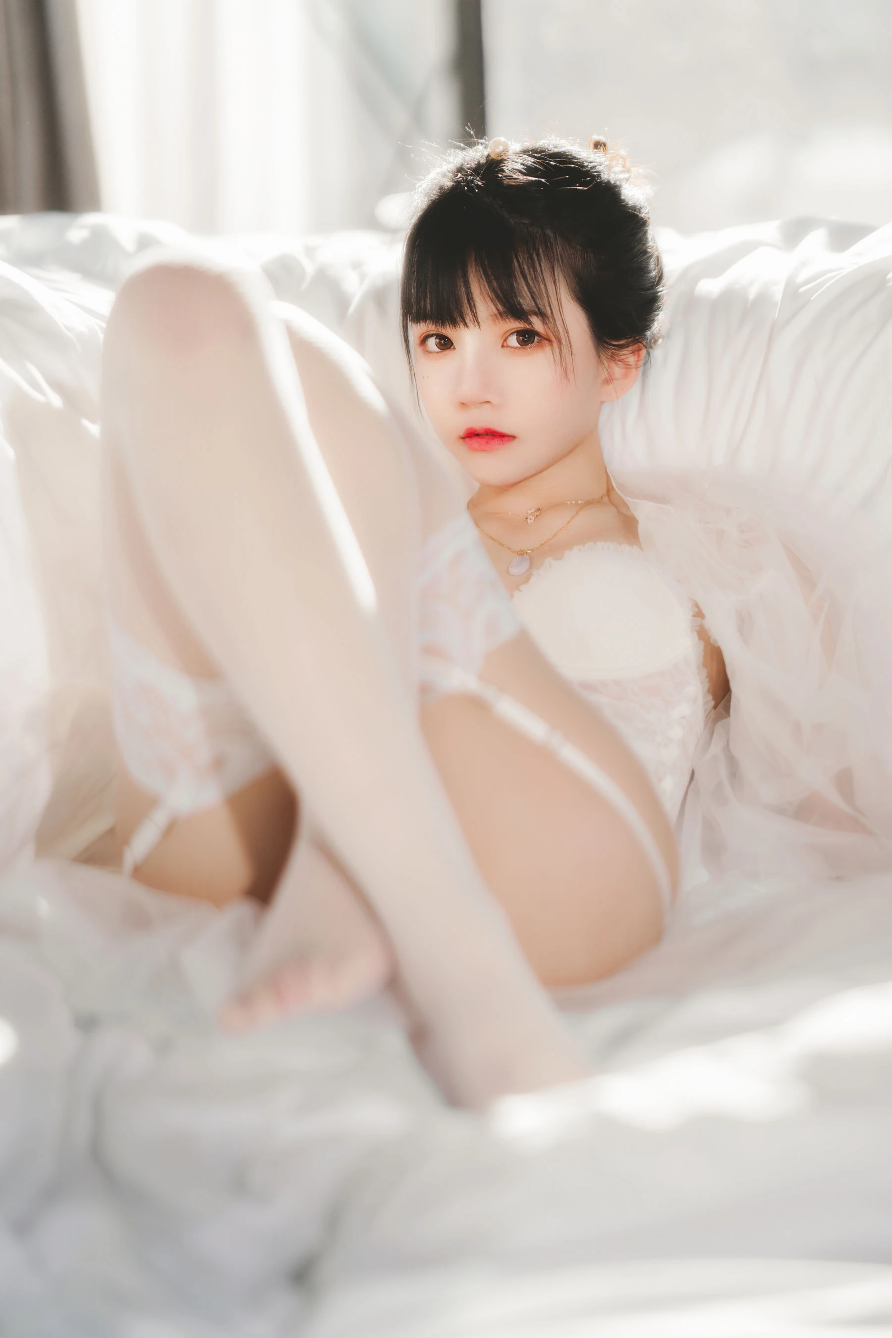 桜桃喵 – 白纱糖02插图2
