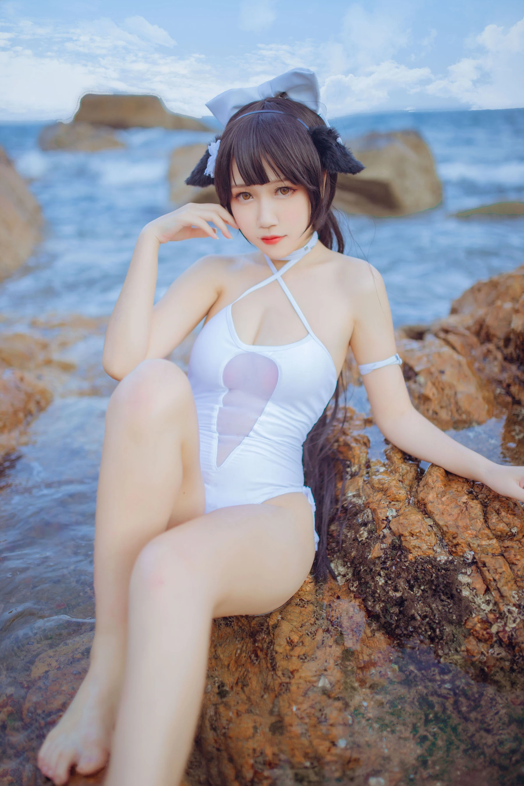 抖娘-利世×不呆猫 獒犬海边泳装高清在线免费欣赏–微密图社-微密图社