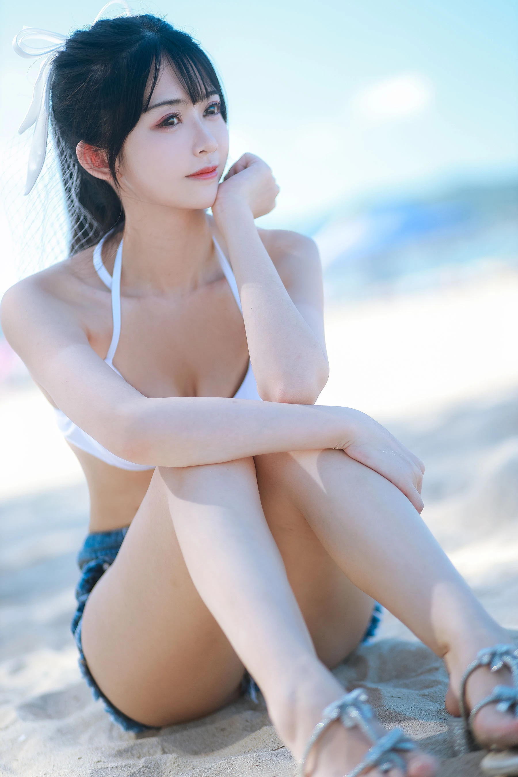 超人气Coser鳗鱼霏儿 – 海边插图6