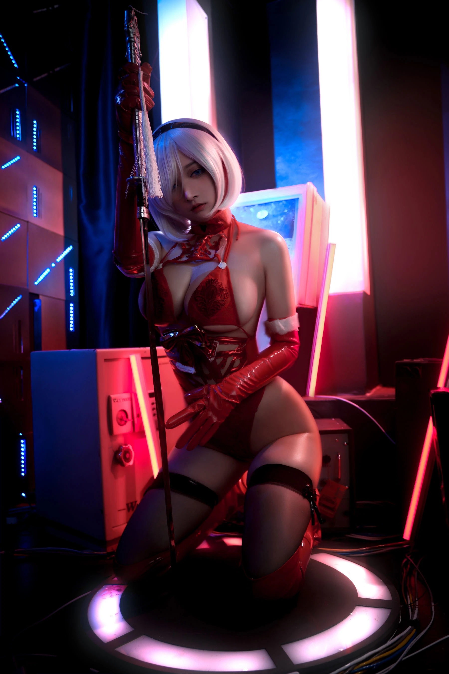高颜值coser念念_D – 2B红色同人插图8