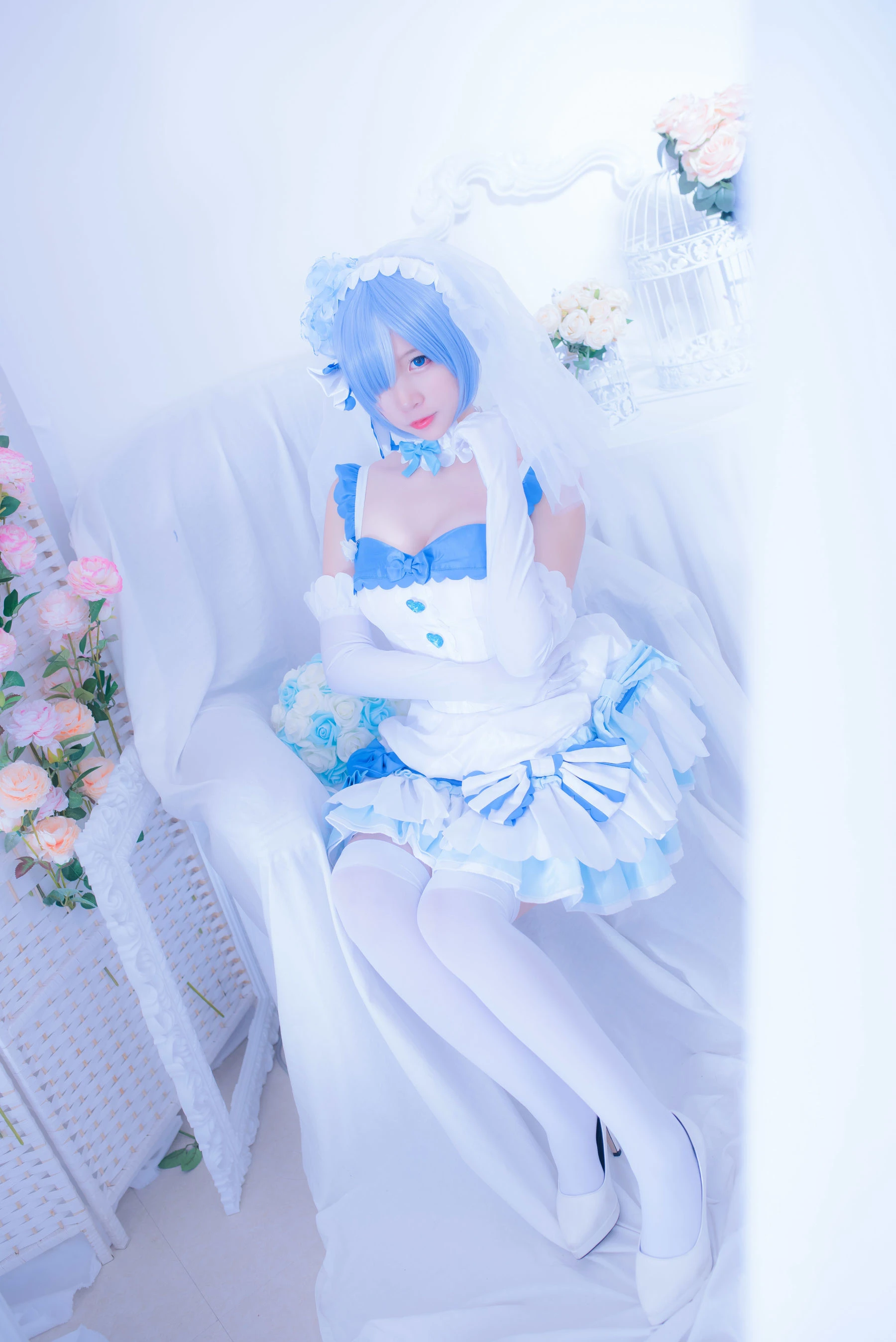 人气Coser二佐Nisa 雷姆花嫁插图5