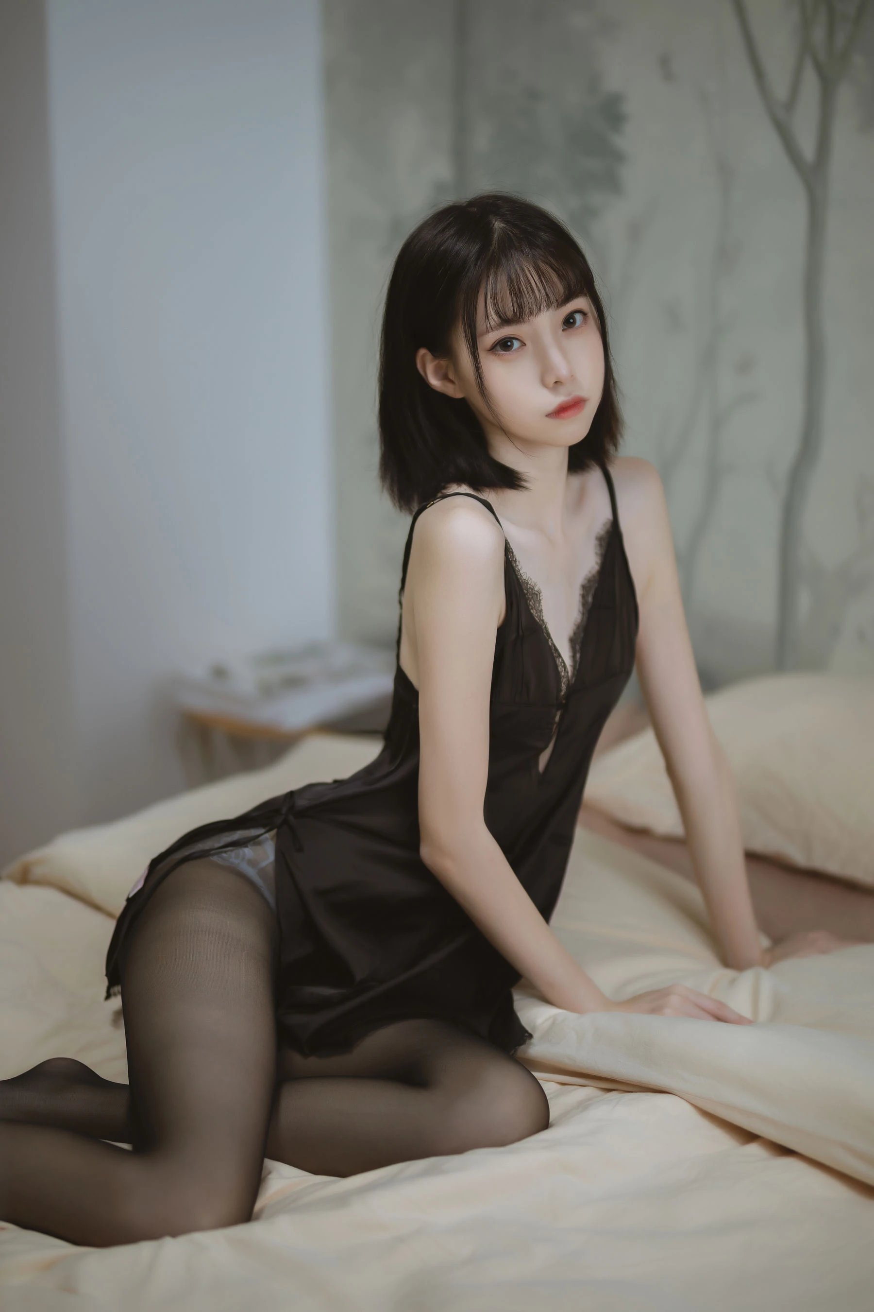 许岚 – 黑色蕾丝睡衣高清在线免费欣赏–微密图社-微密图社