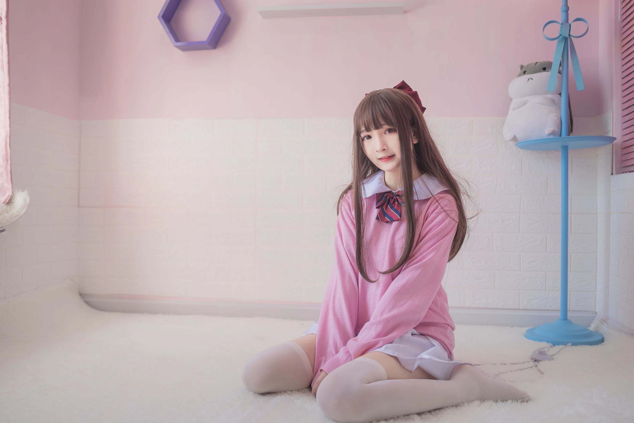 二次元美女古川kagura – 粉色JK [16P]插图4
