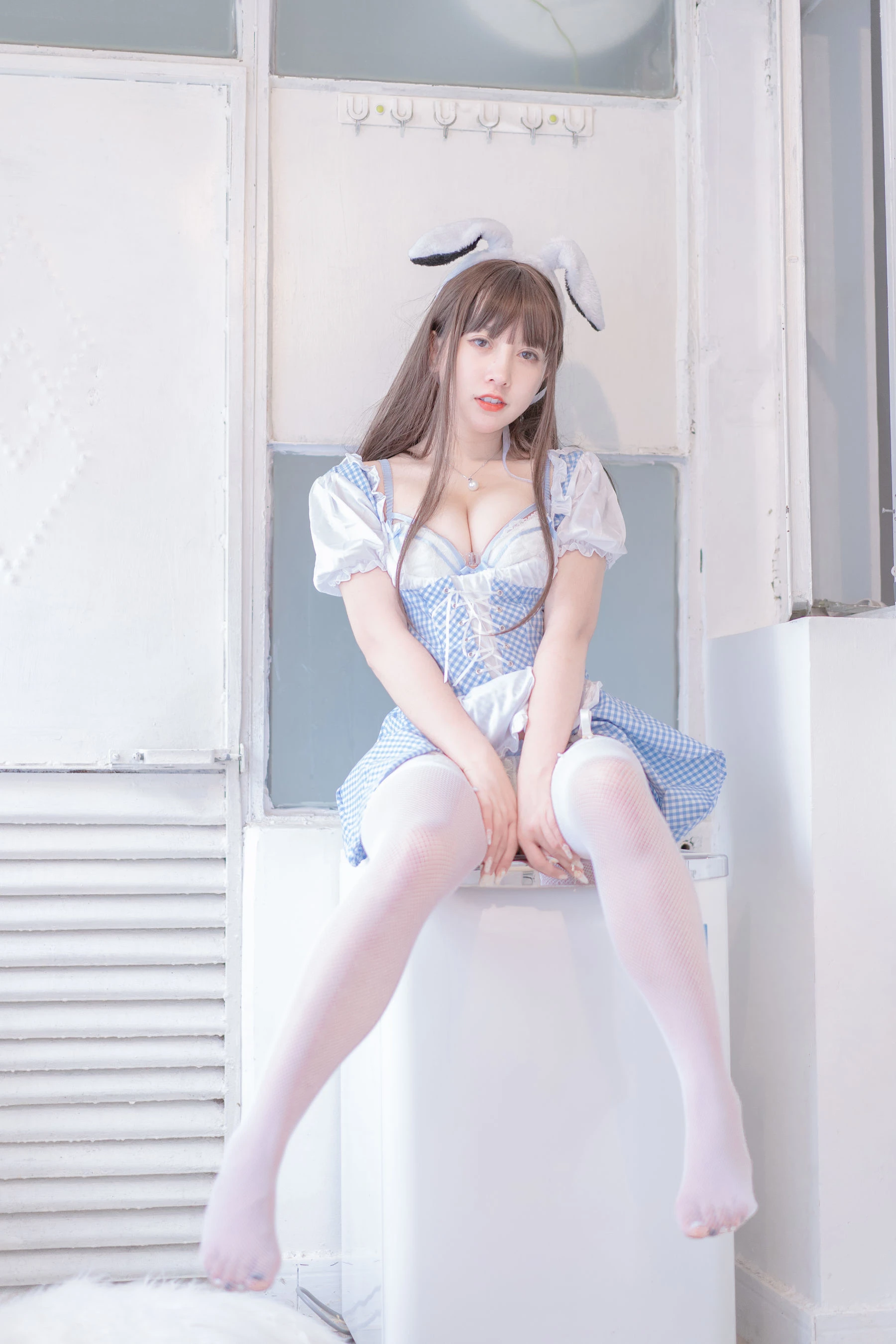 斗鱼米线线sama – 蓝白女佣插图5