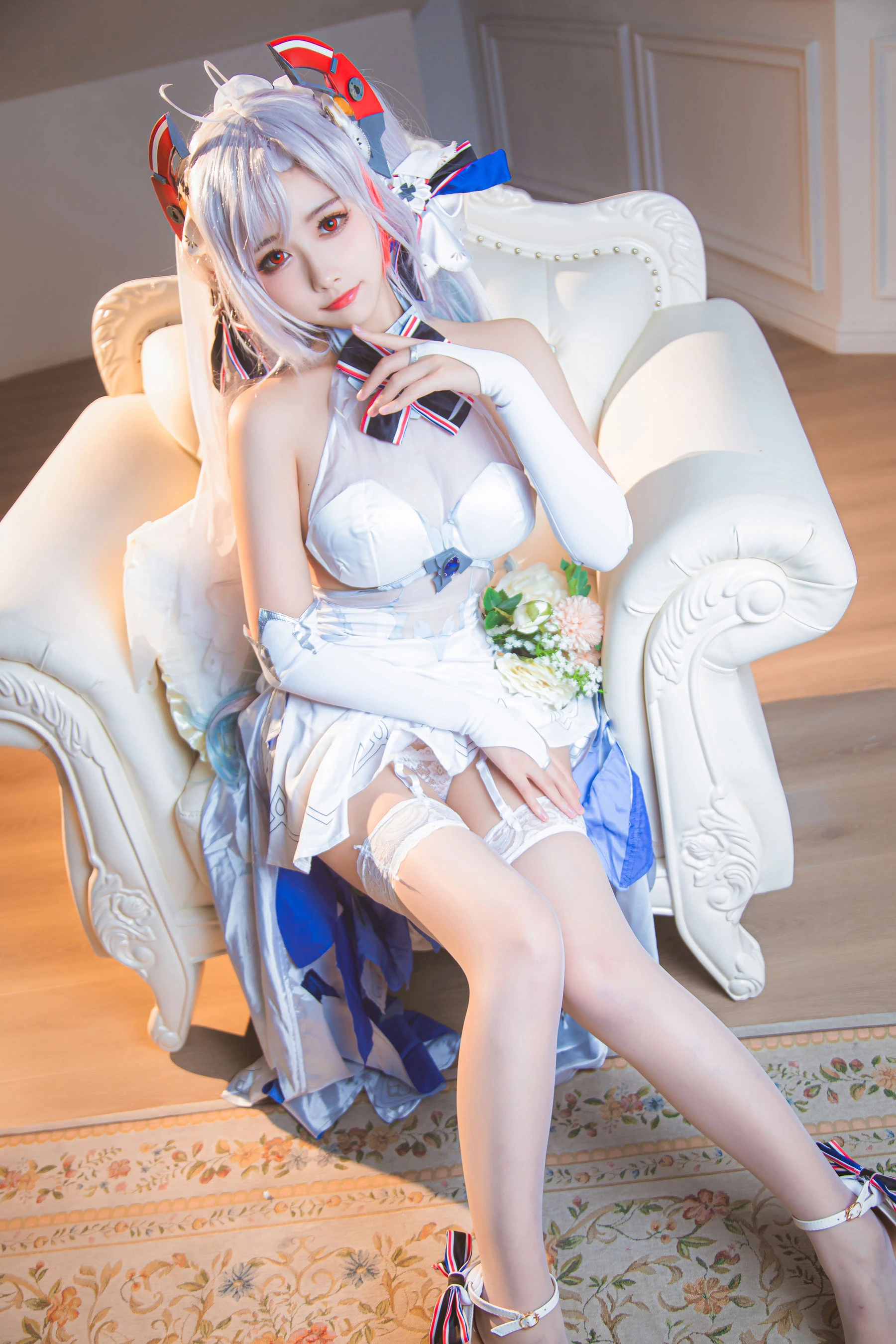 微博妹子Momoko葵葵 – 欧根之花嫁插图1
