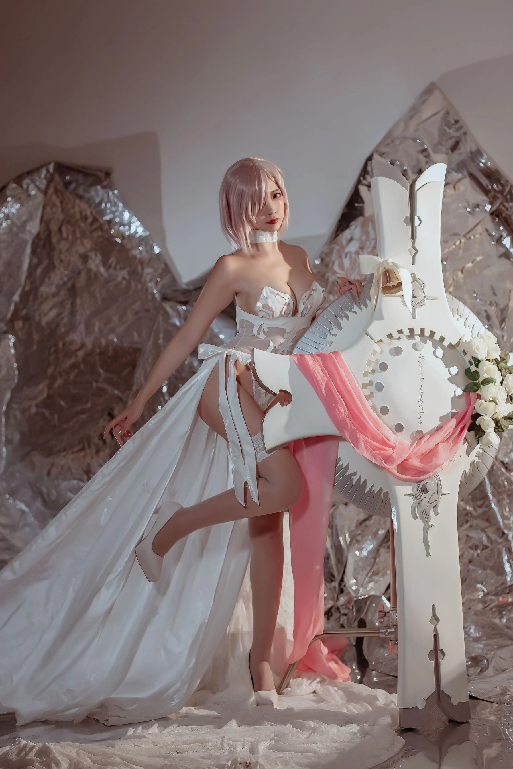 人气Coser二佐Nisa – fate玛修婚纱插图6
