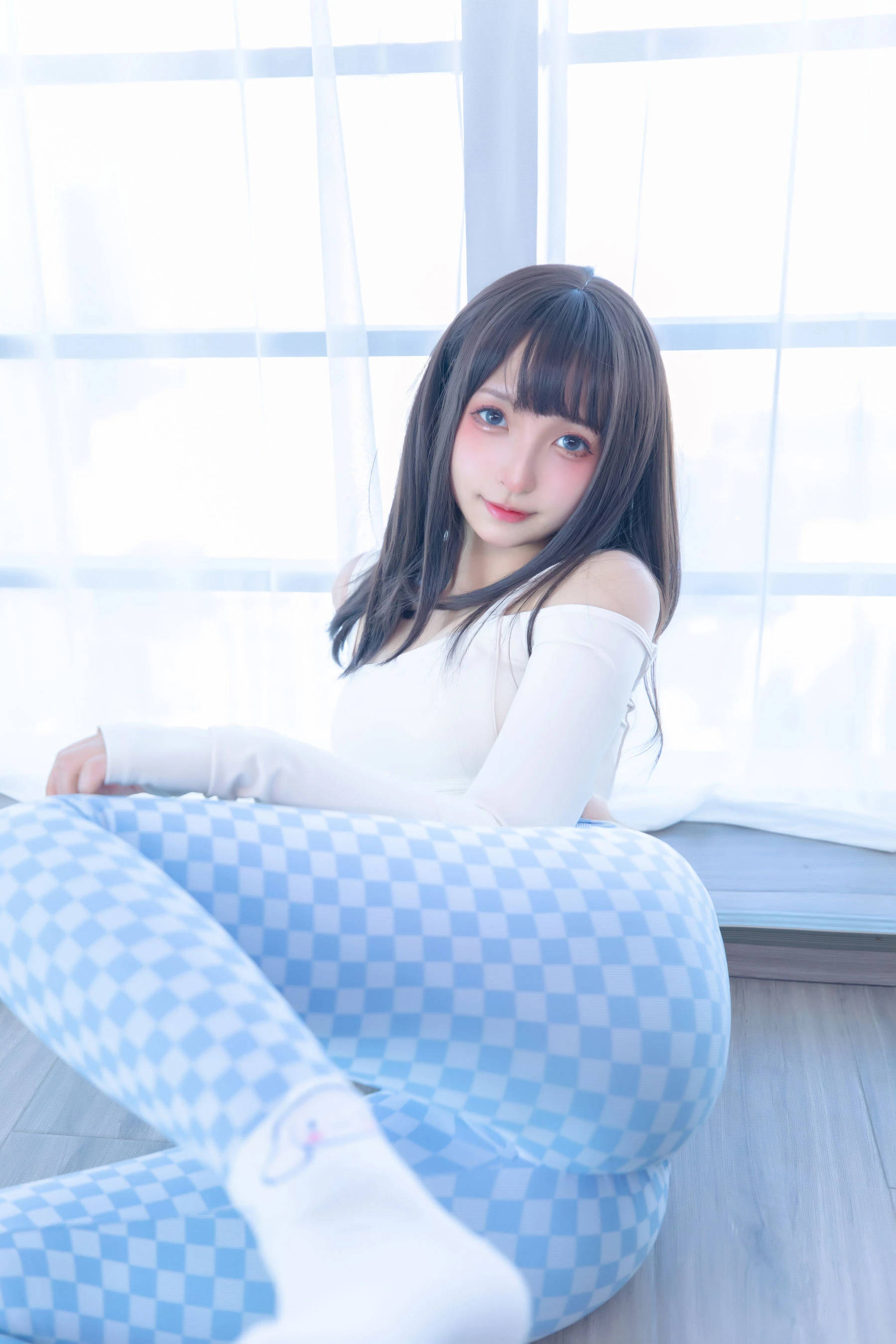 萝莉神楽板真冬 – 蓝白格 [75P]插图1