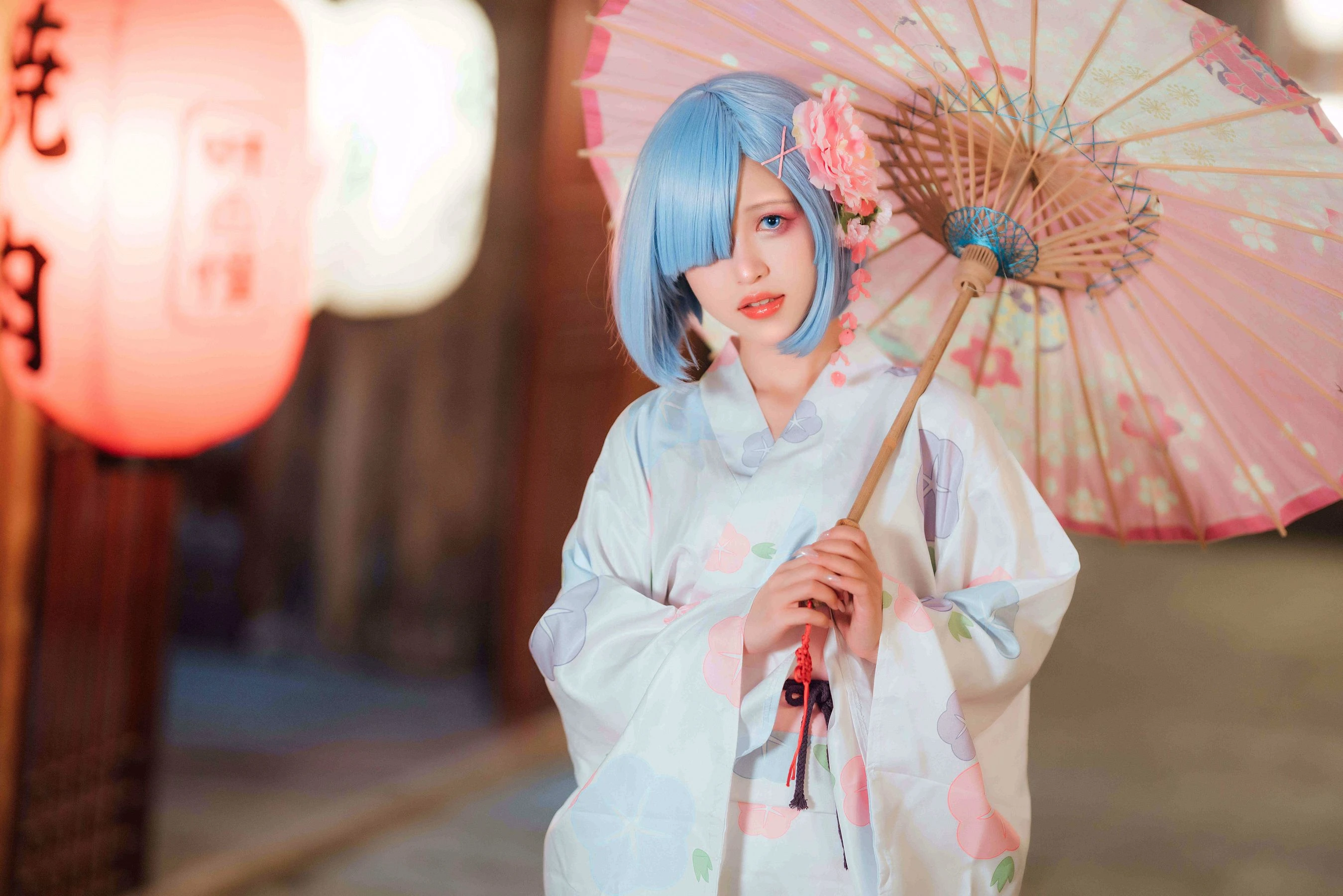 美少女晕崽 – 和服雷姆插图1