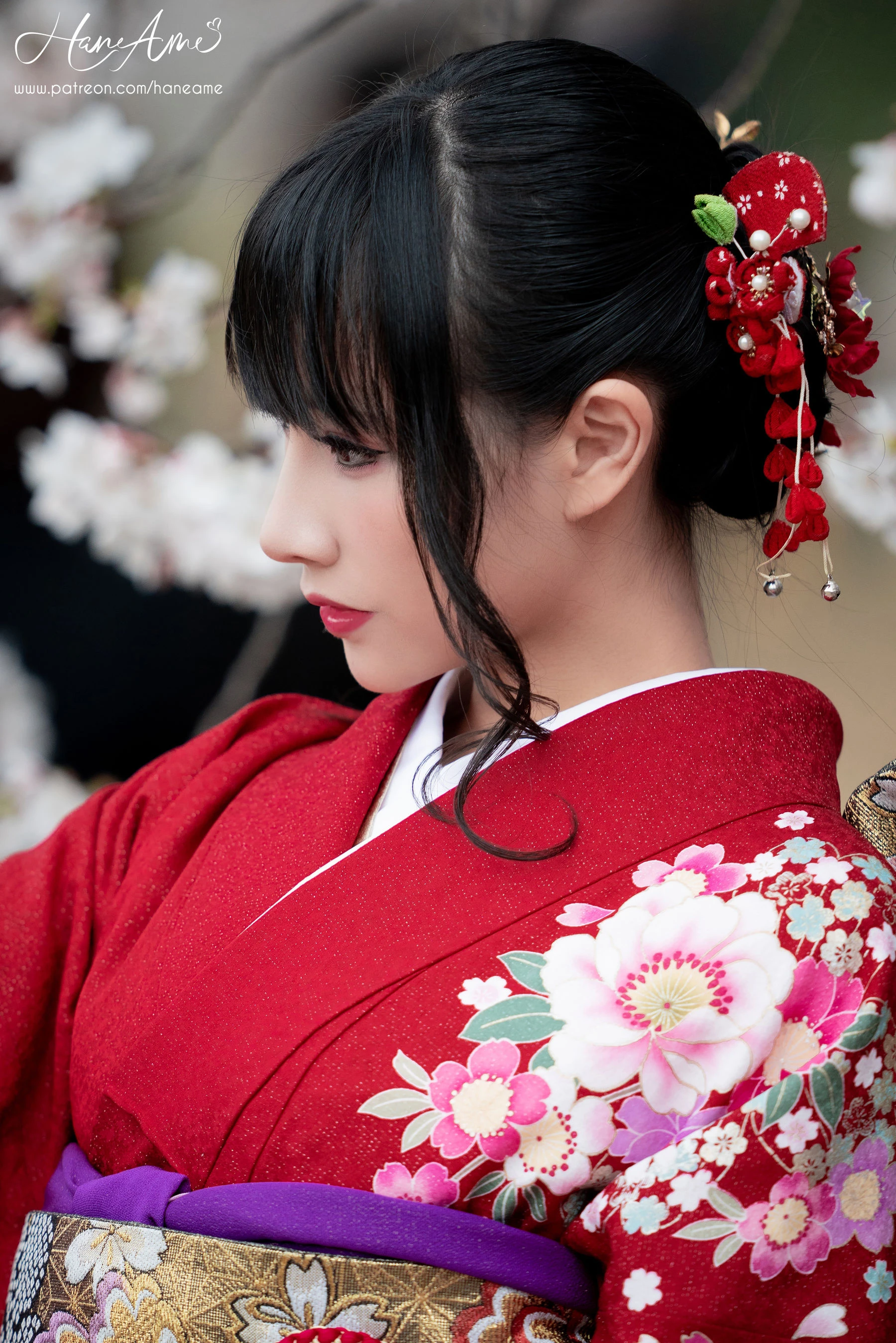 Hane Ame 雨波 – 赤紅和服高清在线免费欣赏–微密图社-微密图社