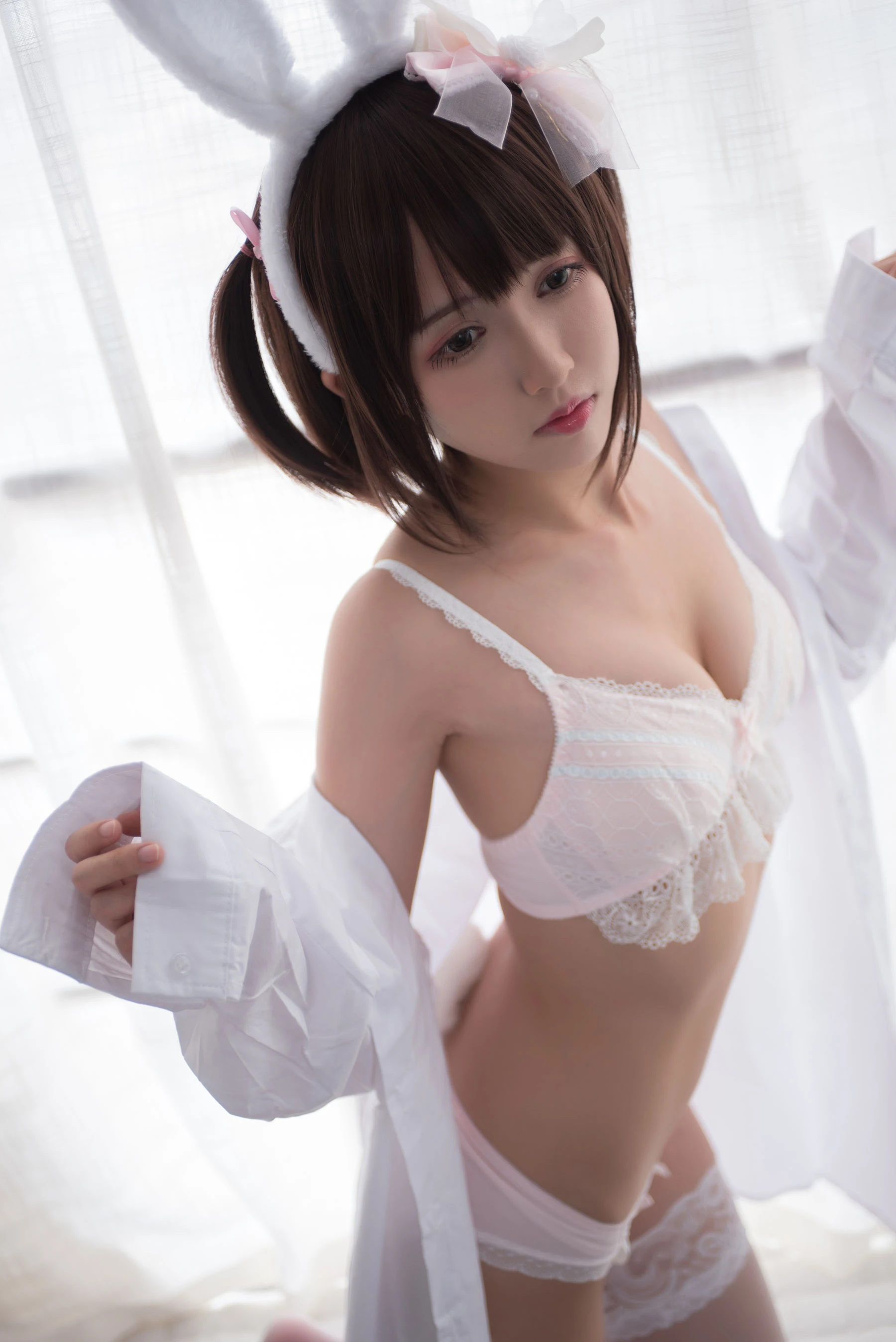 [萝莉COS] 鳗鱼霏儿 – 兽耳 白色蕾丝情趣 [17P]插图4