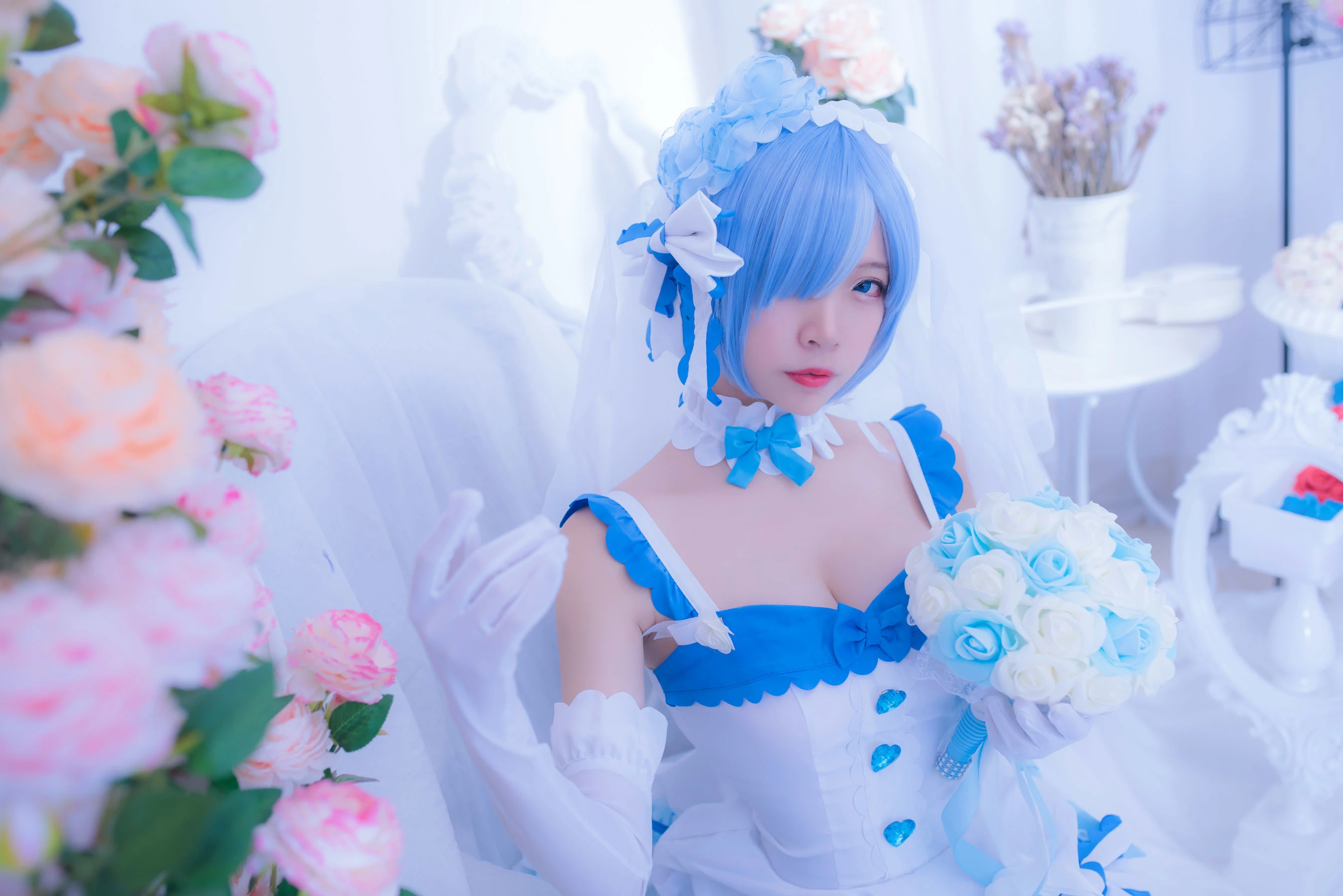 人气Coser二佐Nisa 雷姆花嫁插图1