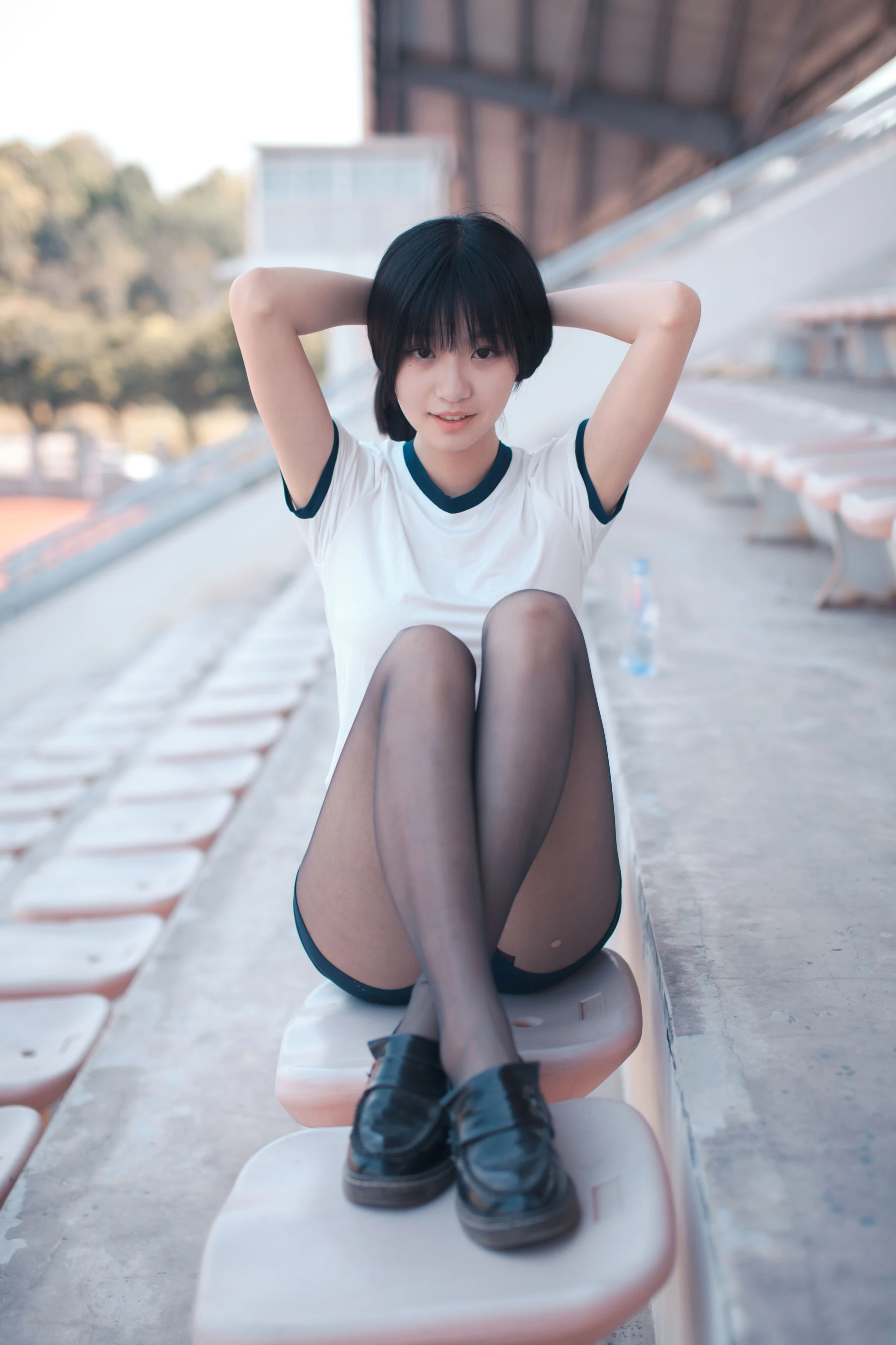 COS萌妹沧霁桔梗 – 黑丝体操服插图1