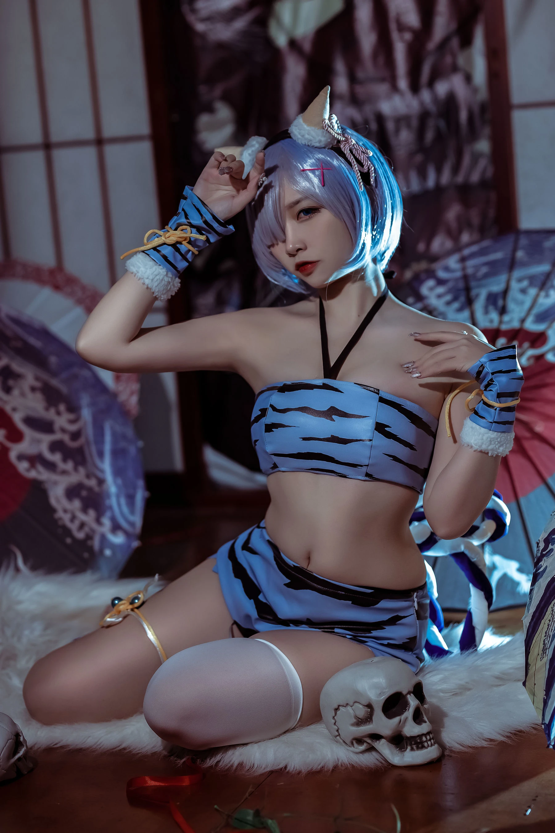 人气Coser二佐Nisa – 蕾姆 夏日鬼衣插图3