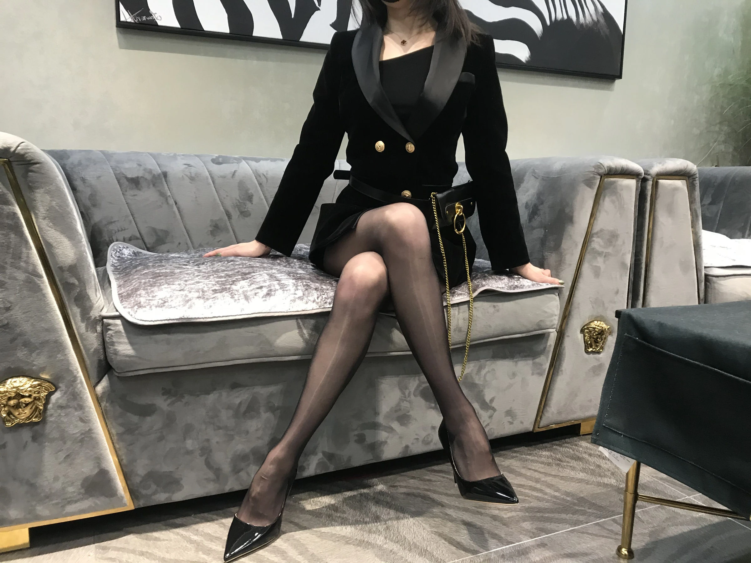 丝足博主麋鹿_Monroe 2020.03.15 会所黑丝插图5
