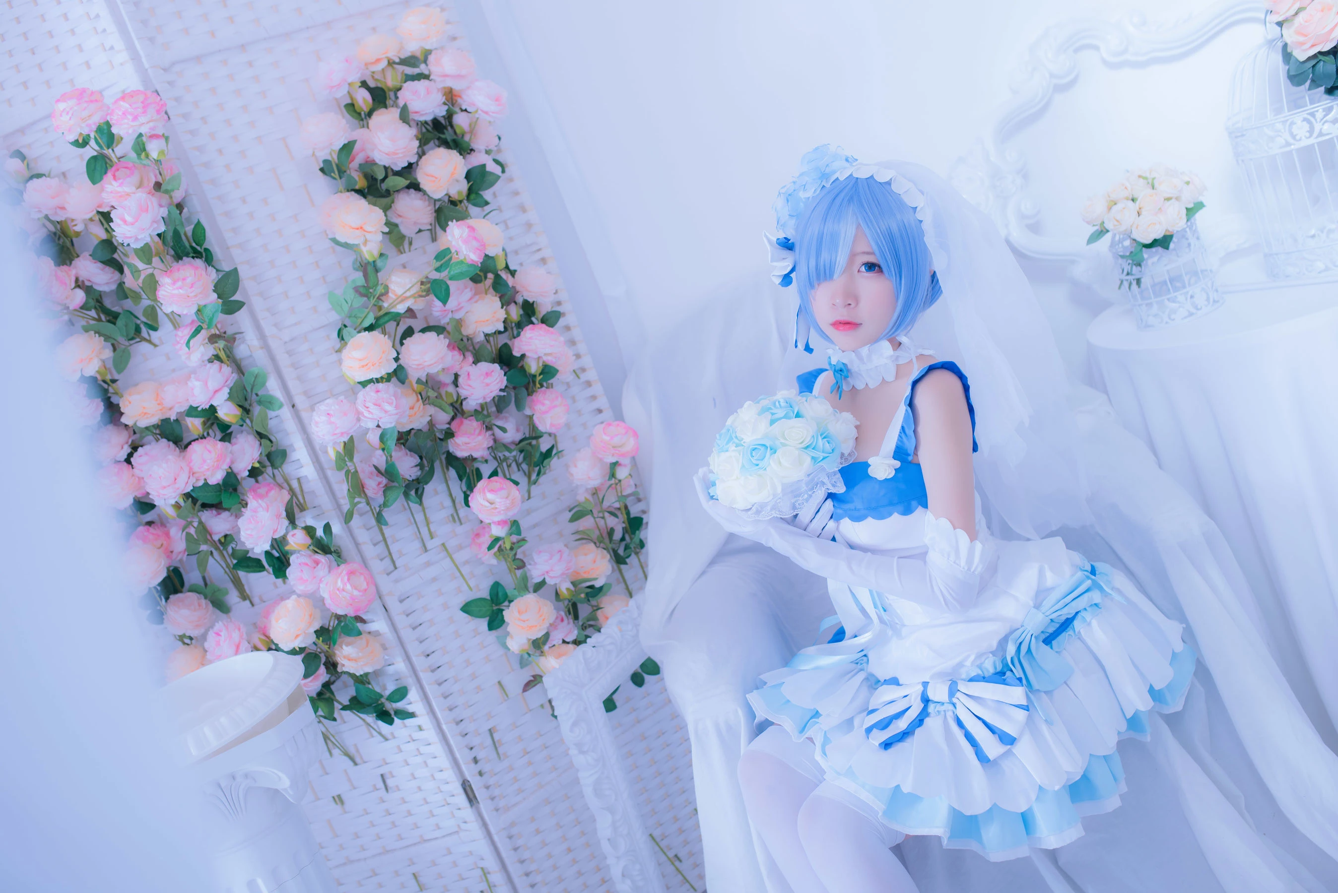 人气Coser二佐Nisa 雷姆花嫁插图6