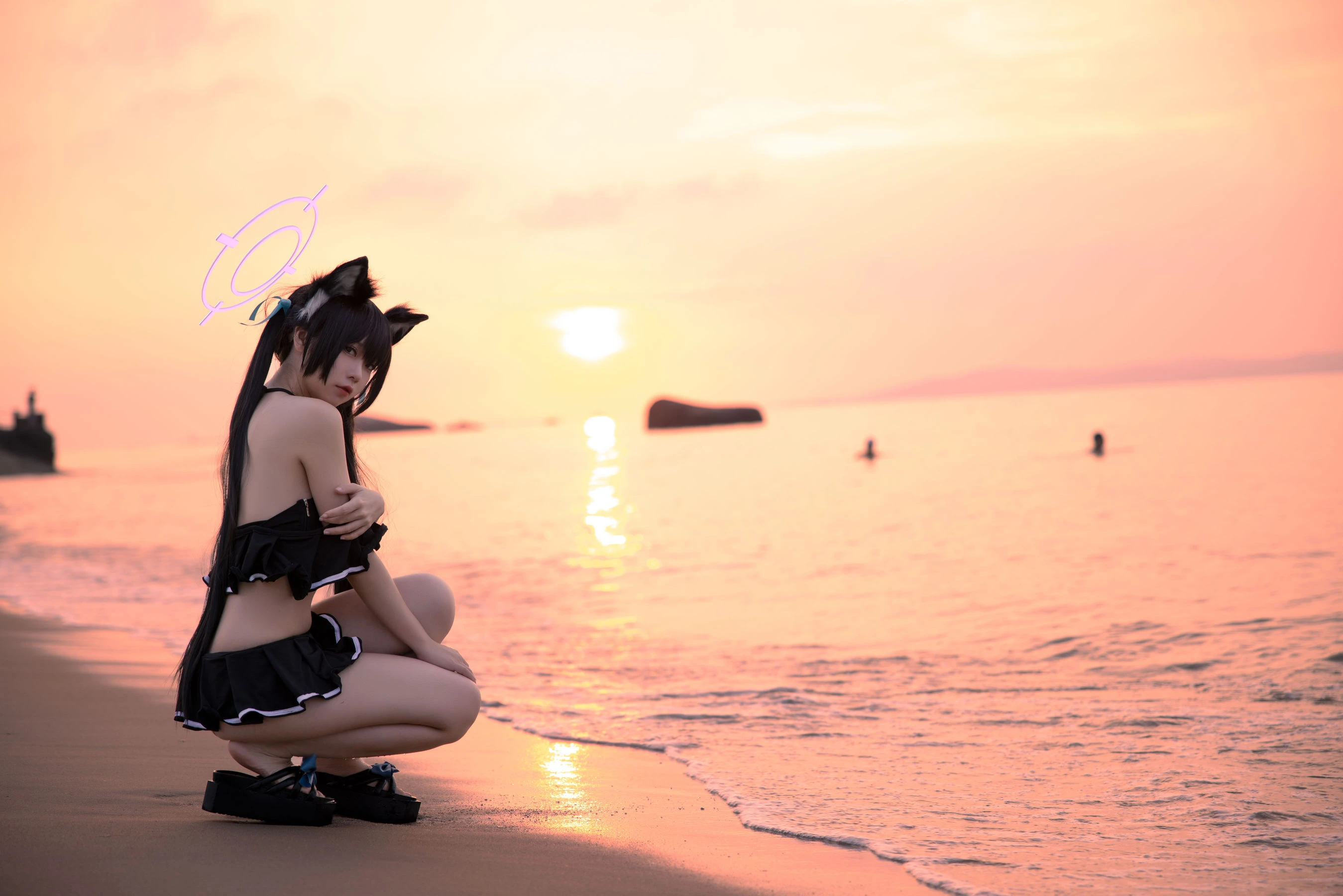 动漫博主G44不会受伤 – 碧蓝档案 黑見芹香 海边泳装插图4
