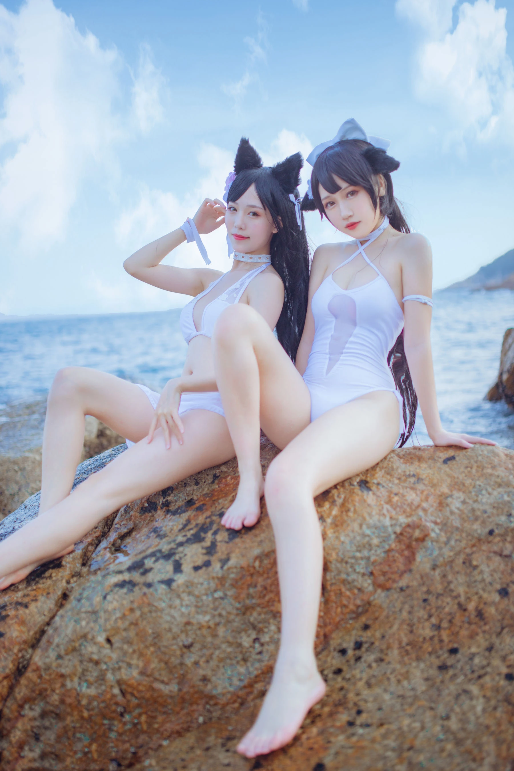 抖娘-利世×不呆猫 獒犬海边泳装插图1