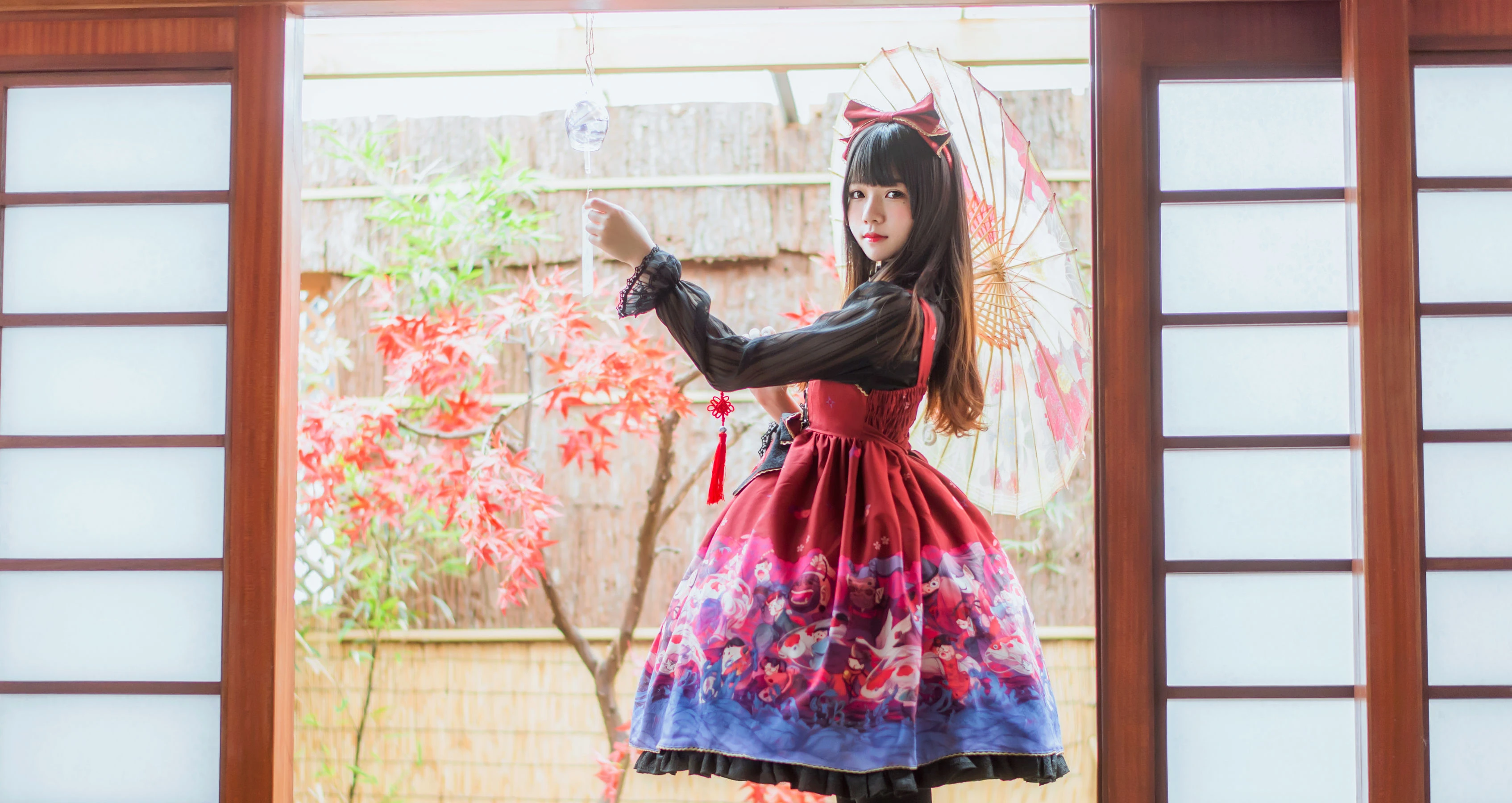 桜桃喵《和风lolita》插图3