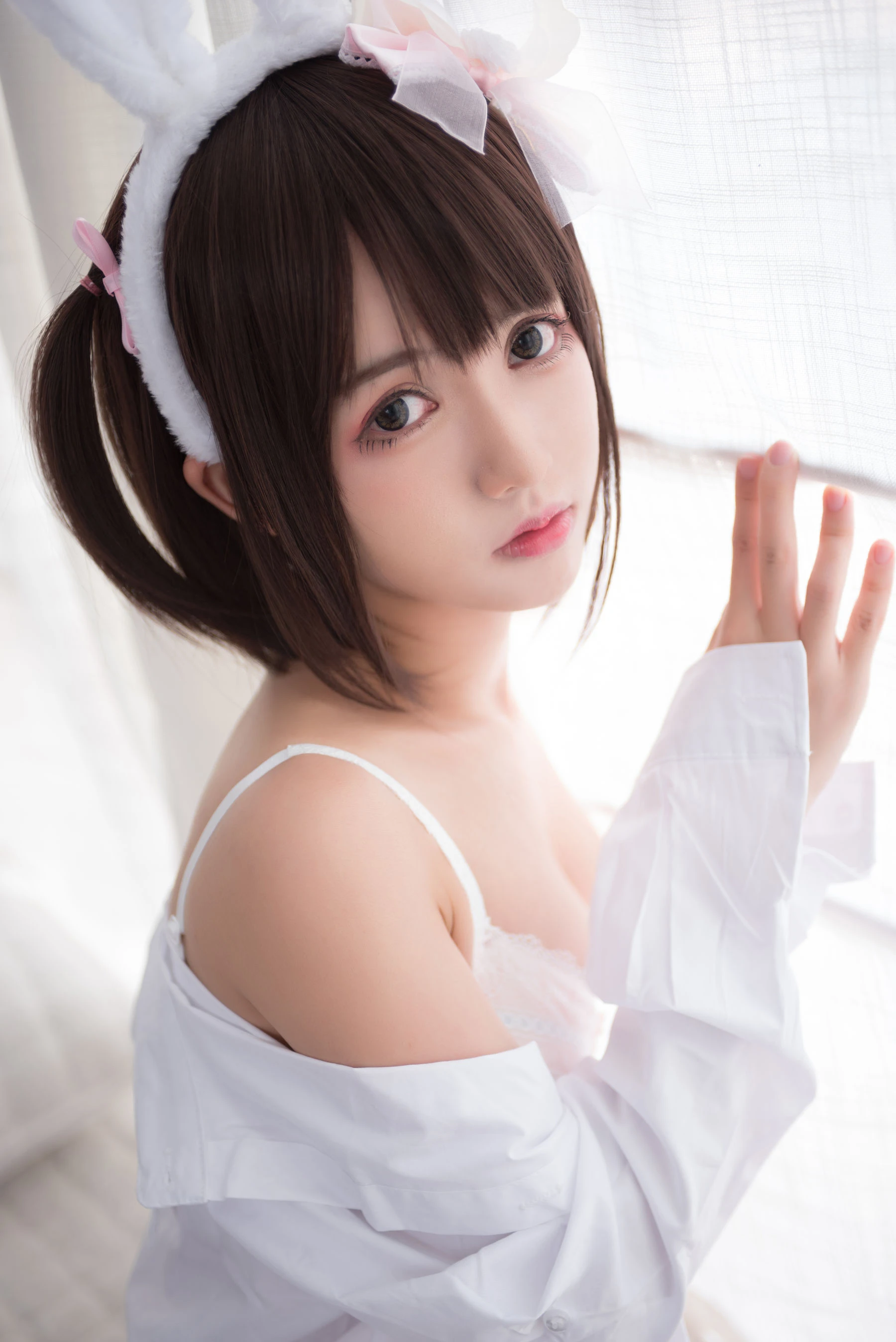[萝莉COS] 鳗鱼霏儿 – 兽耳 白色蕾丝情趣 [17P]插图1