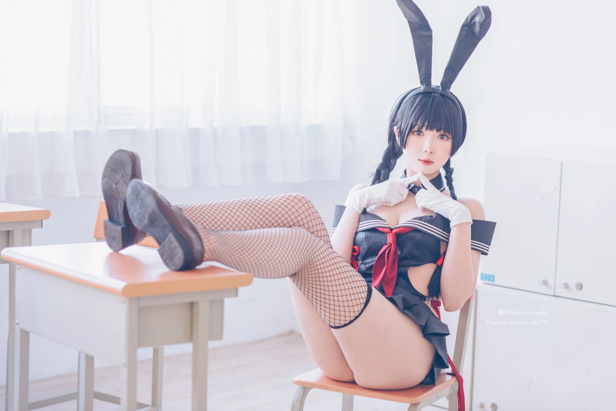 微博妹纸霜月shimo – 卯月桃子 水手服兔女郎插图3