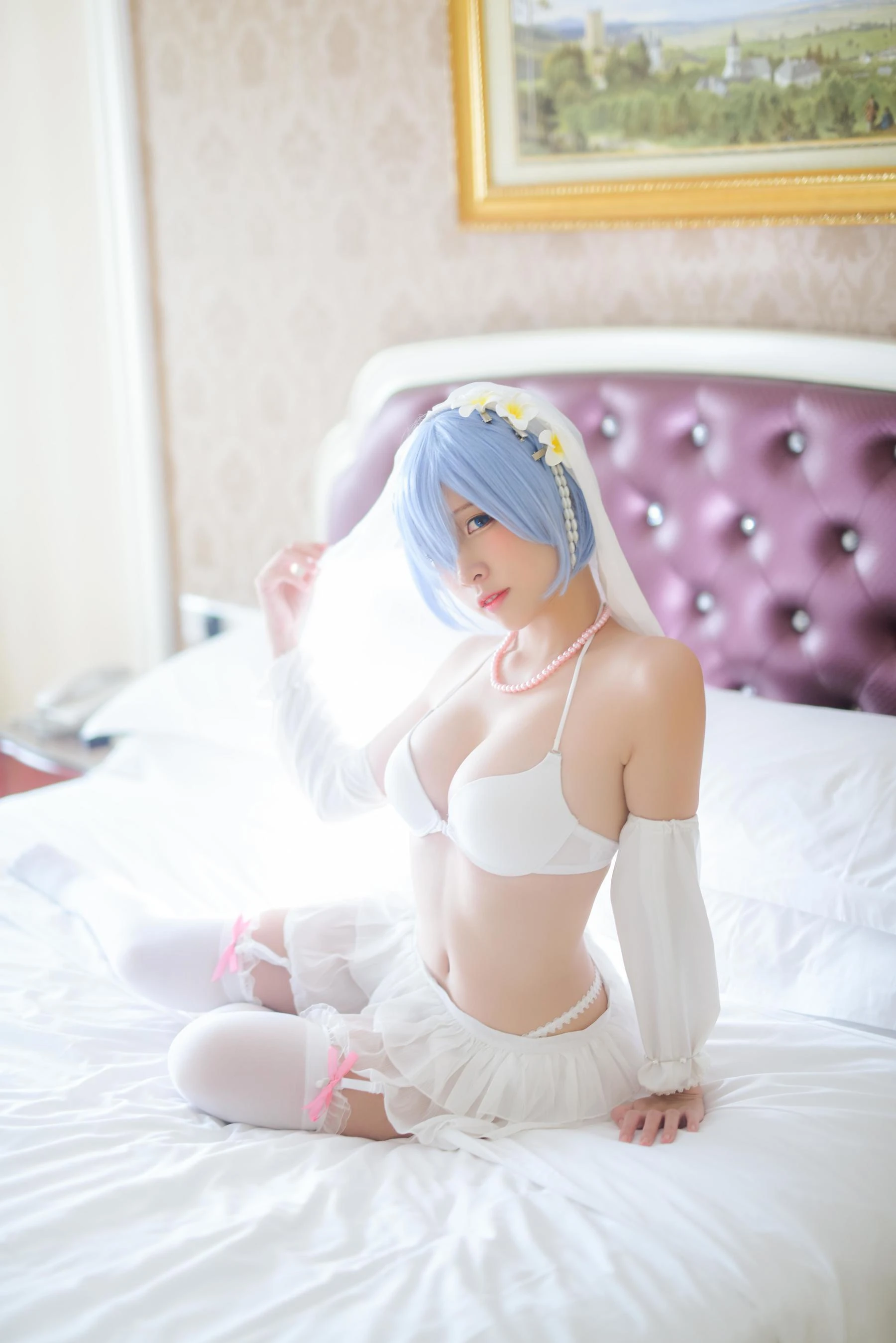 人气Coser二佐Nisa 蕾姆婚纱插图7