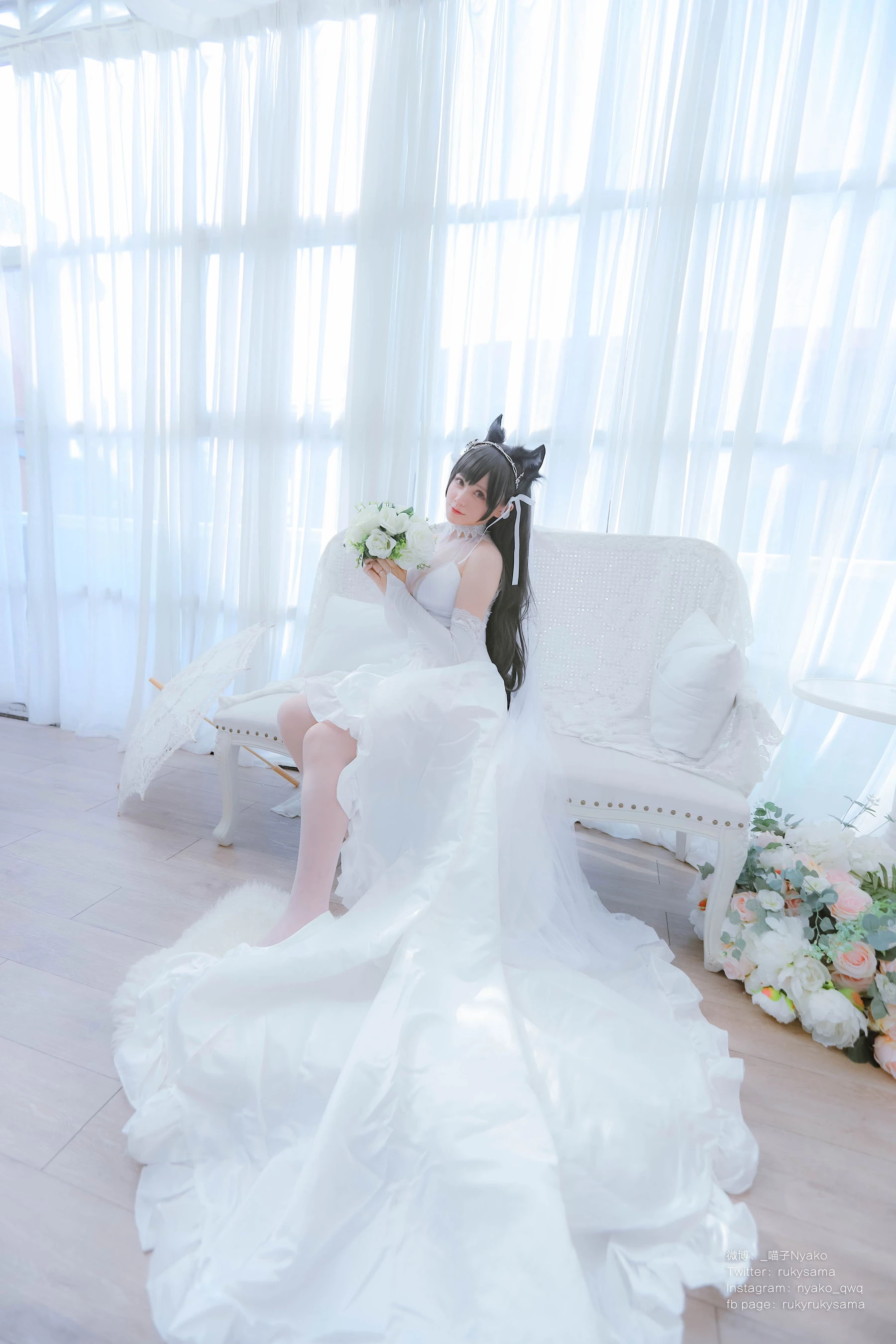 萌妹子Nyako喵子 – 爱宕婚纱插图4