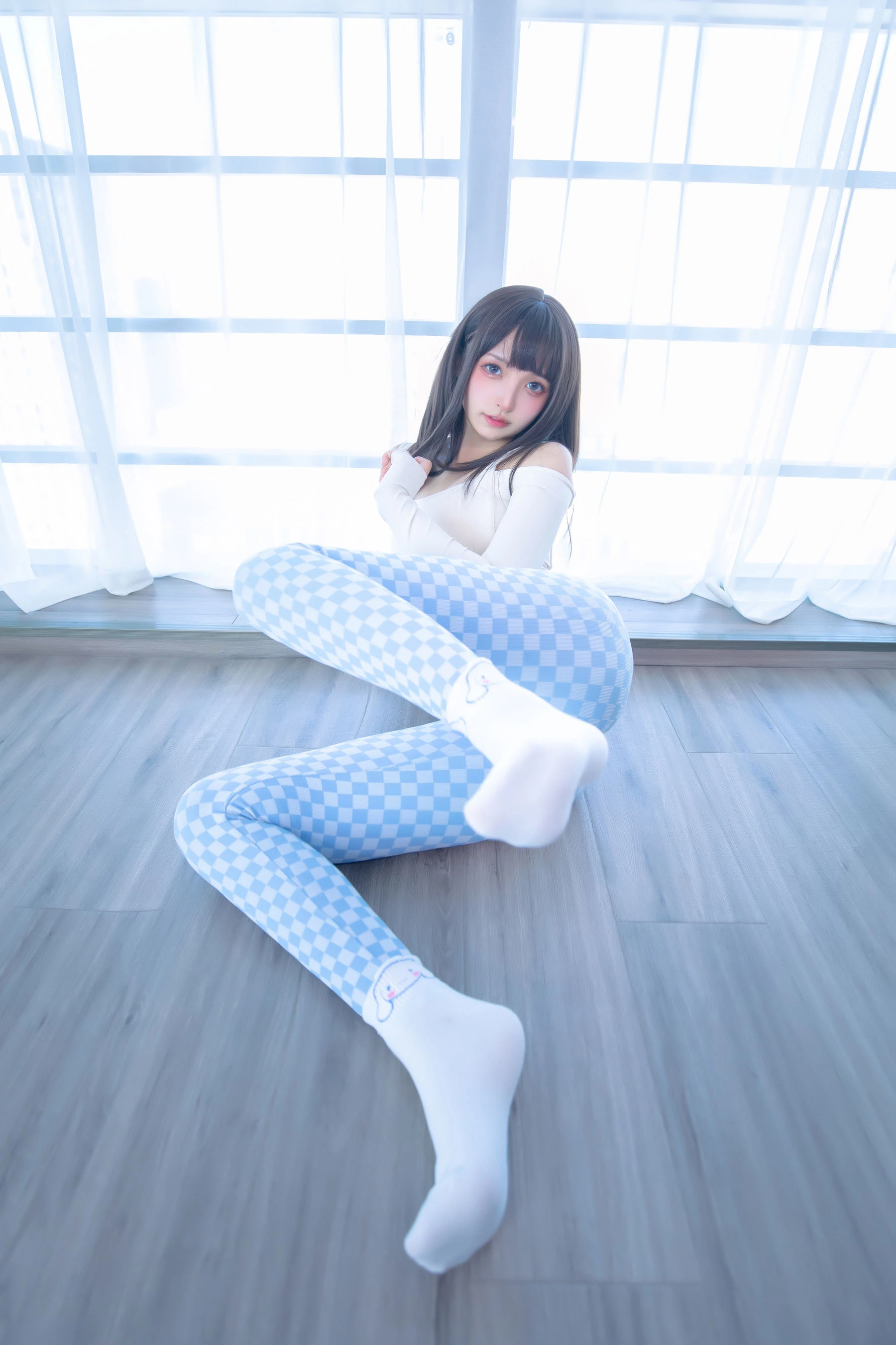 萝莉神楽板真冬 – 蓝白格 [75P]插图2