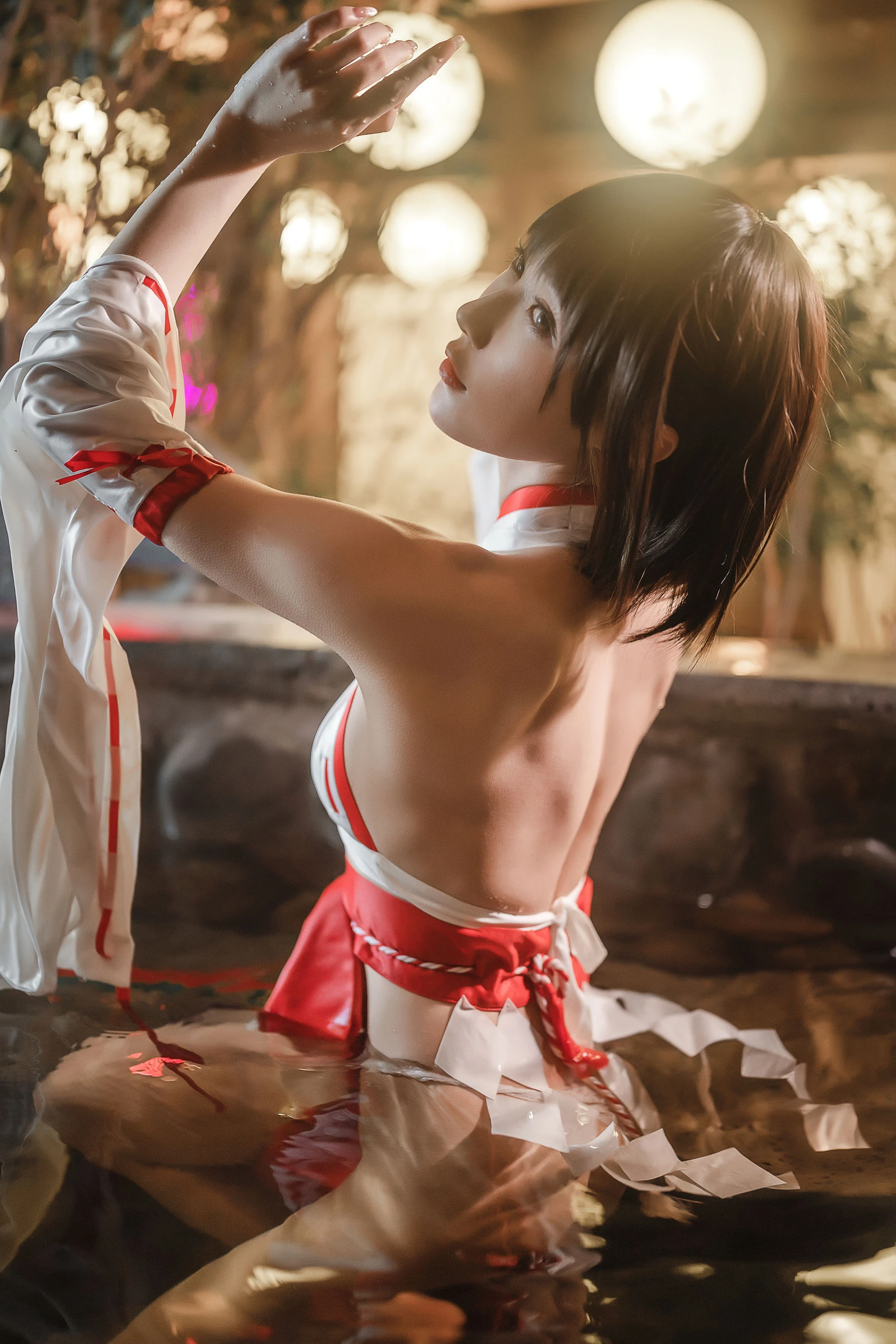 动漫博主阿包也是兔娘 – 温泉巫女插图8