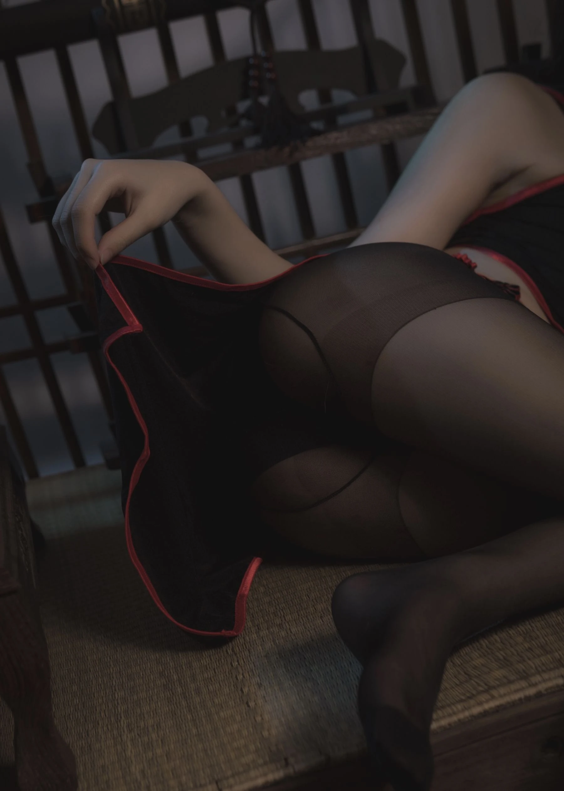 动漫博主南桃Momoko 黑旗袍插图4