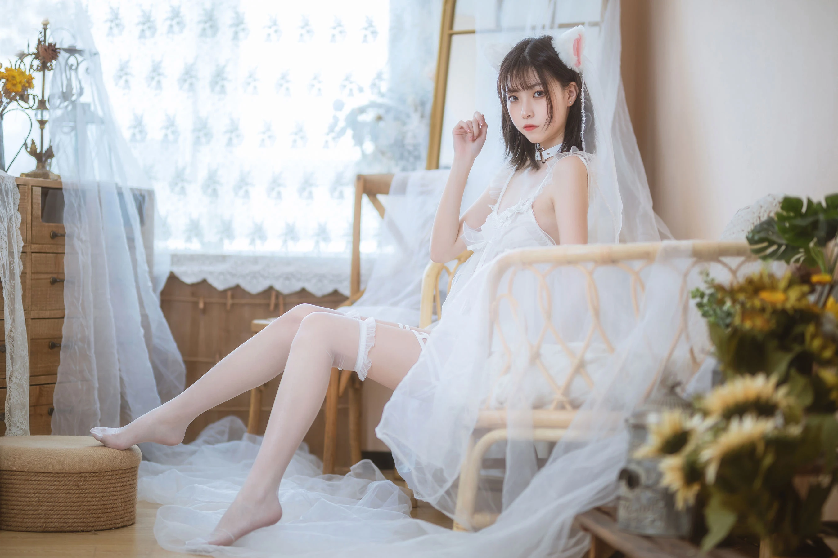 许岚 – 少女白色裙高清在线免费欣赏–微密图社-微密图社