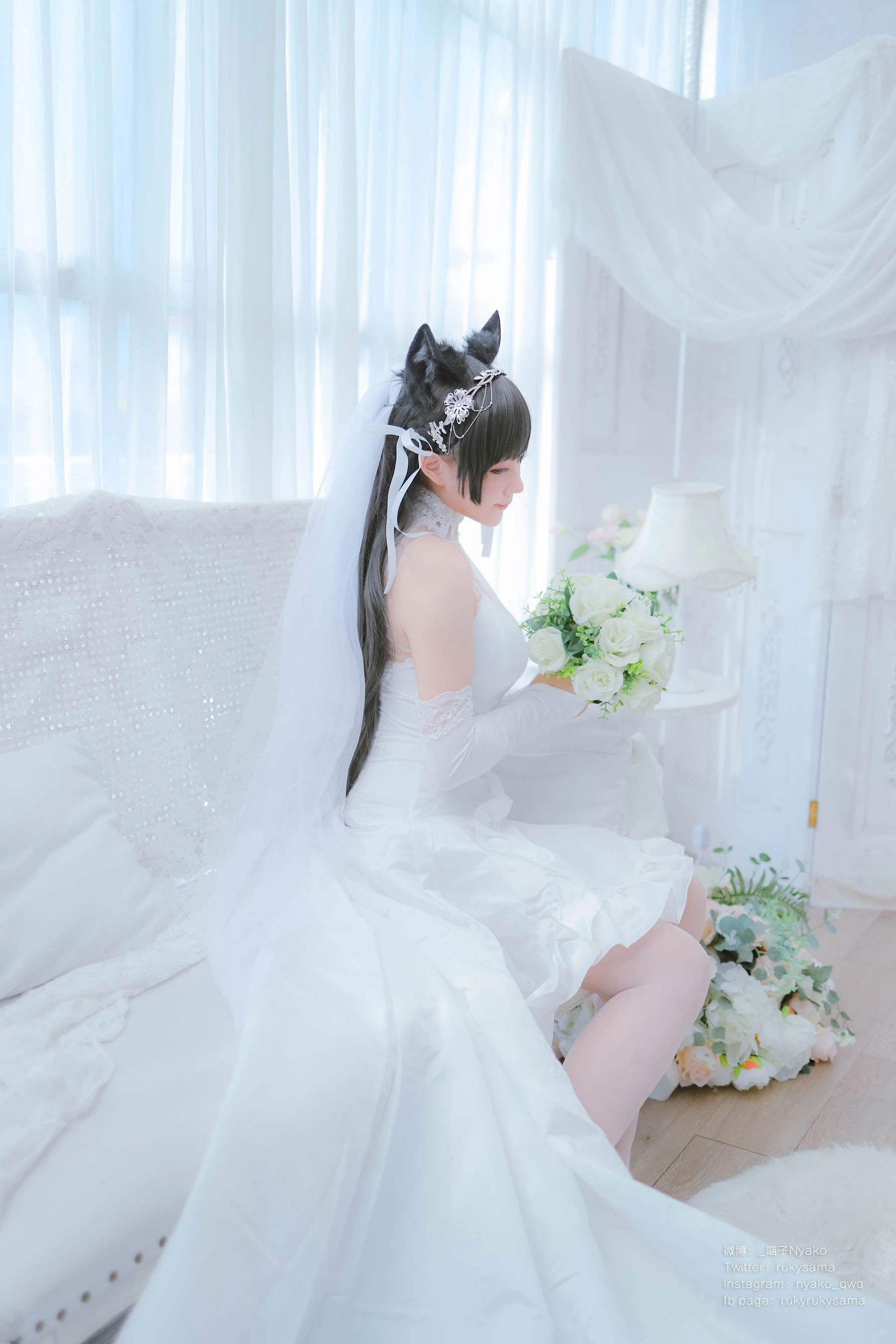 萌妹子Nyako喵子 – 爱宕婚纱插图8