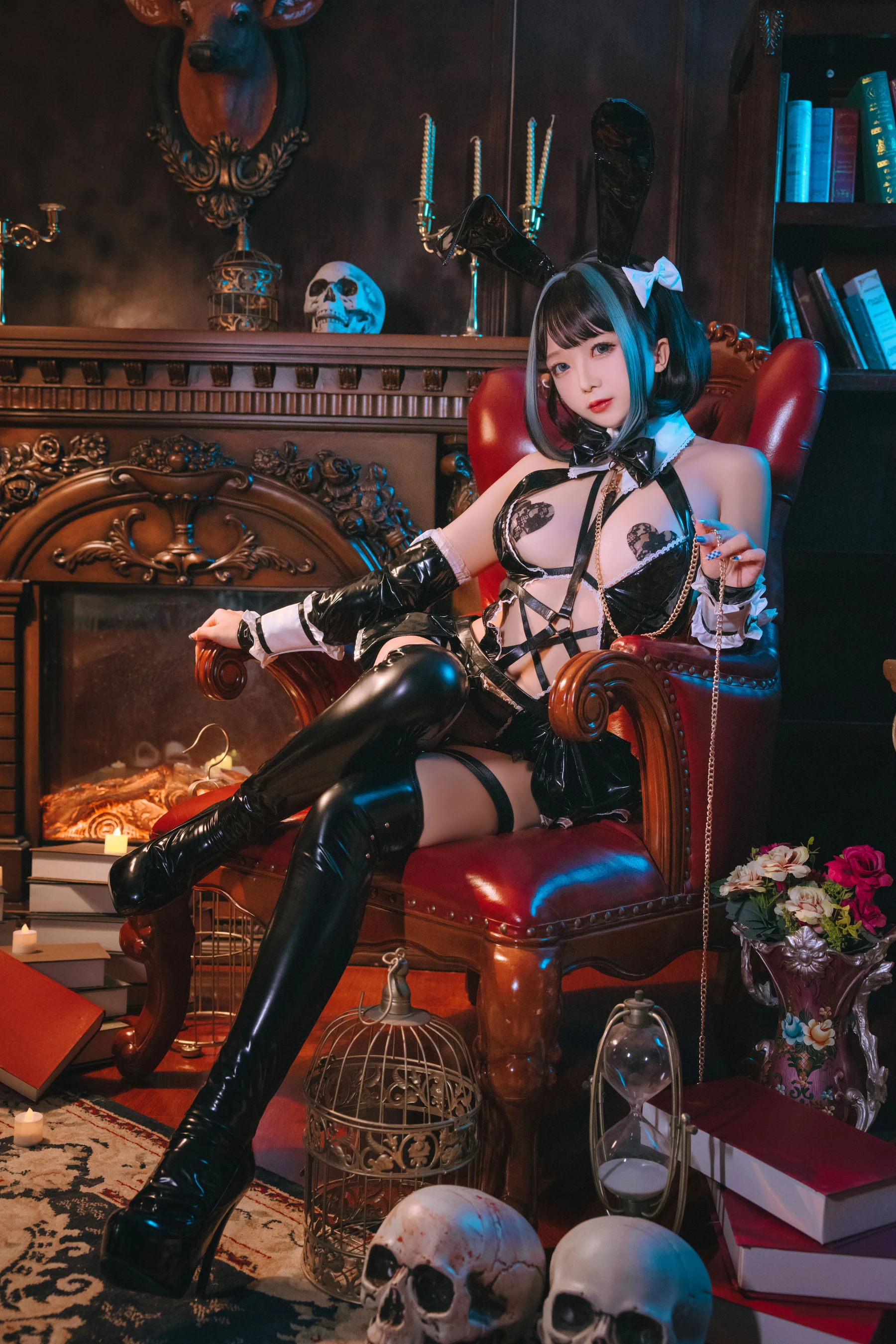 Cosplay日奈娇 – 万圣恶魔皮衣 [66P]插图4