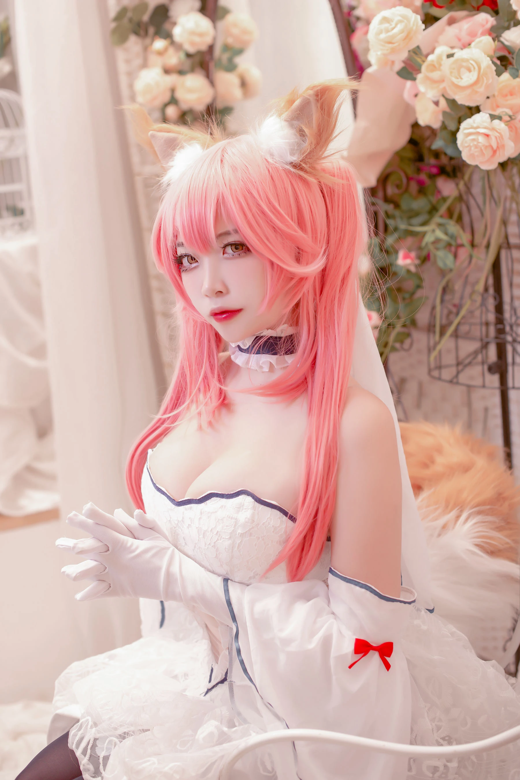 人气Coser二佐Nisa – fate玉藻前婚纱插图1