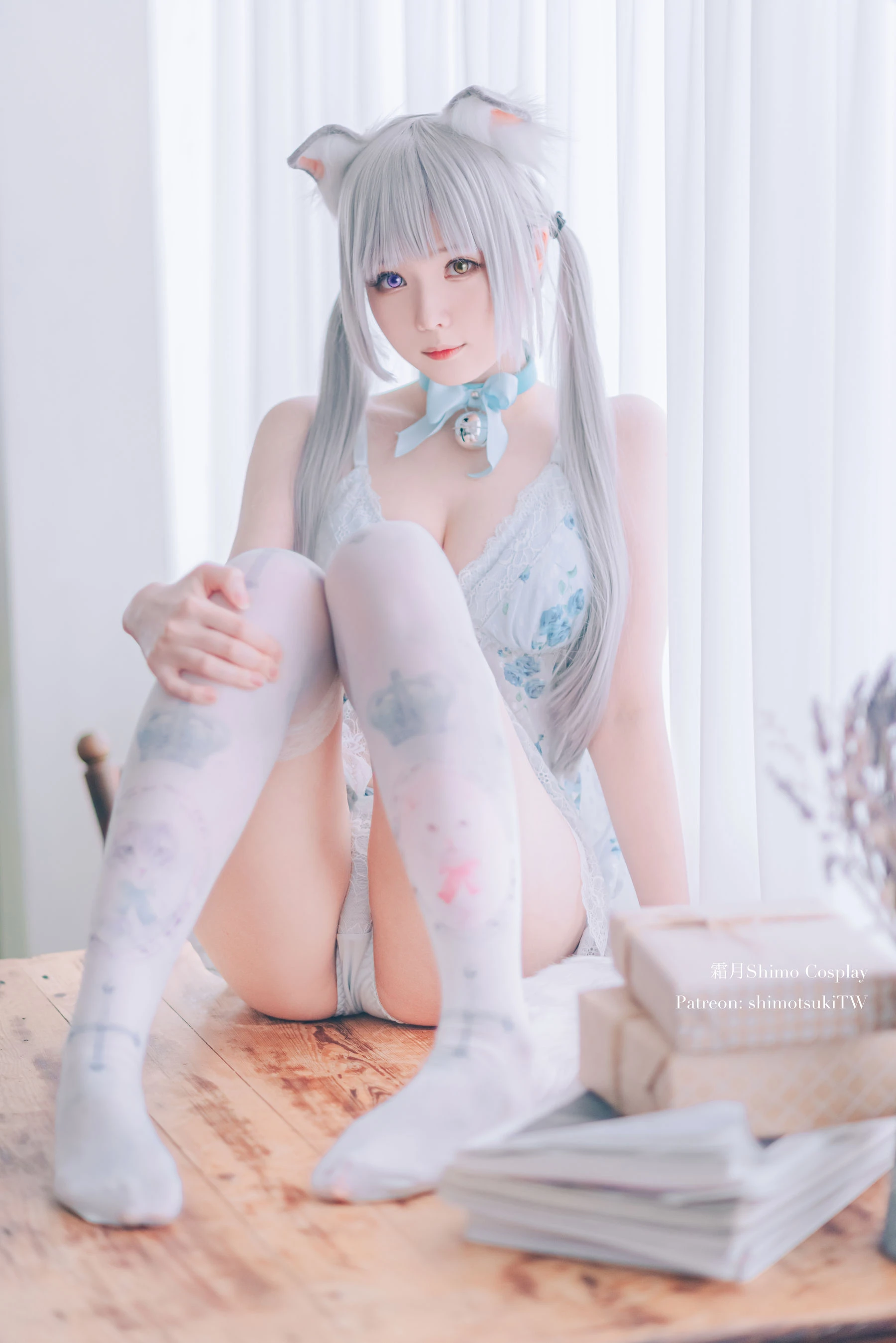 微博妹纸霜月shimo – ベビードールと灰色ねこ插图8