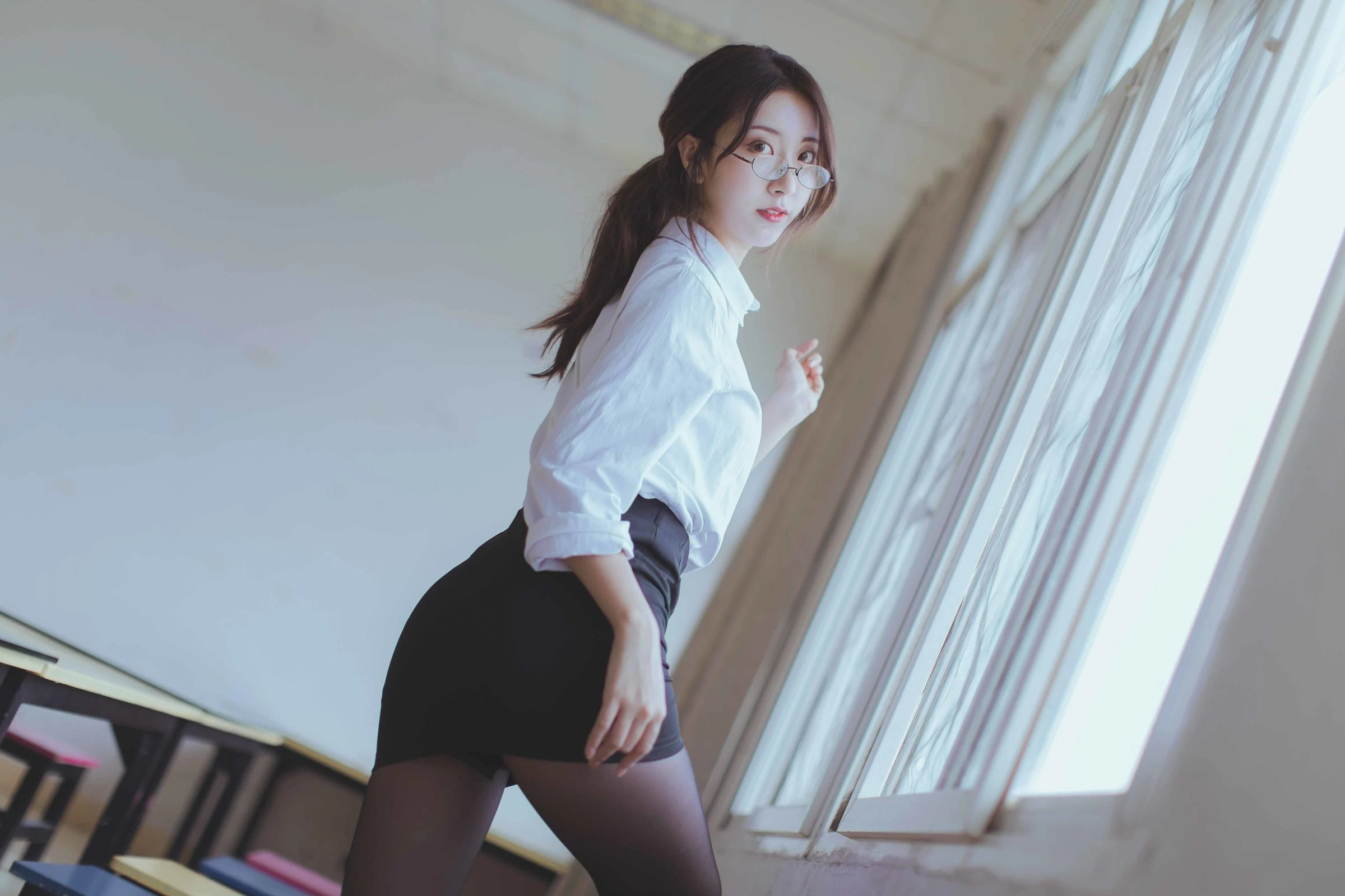[萝莉COS] 黑川 – 黑丝教师 [43P]插图4