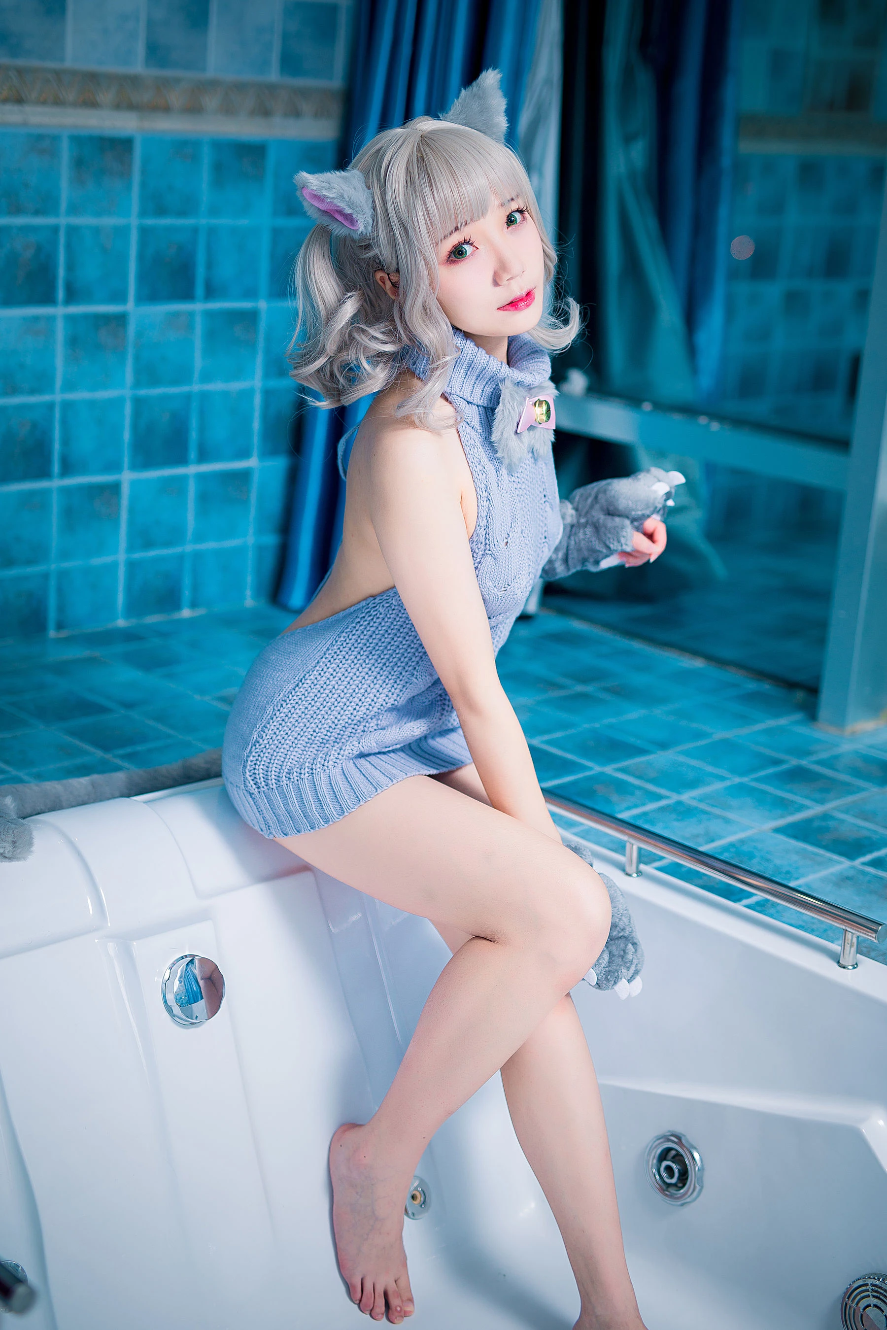 萝莉福利真央Mao – 露背毛衣插图6