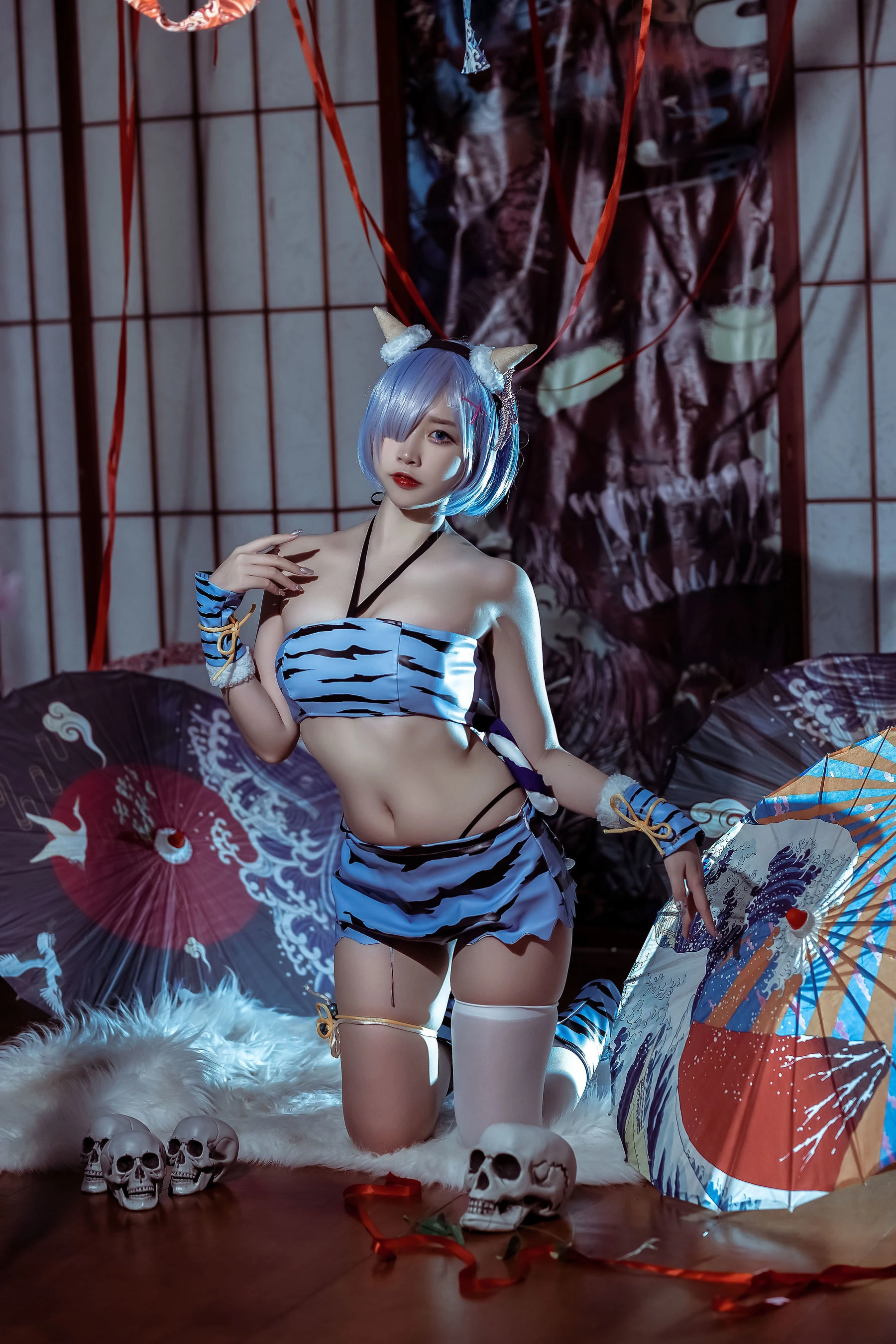人气Coser二佐Nisa – 蕾姆 夏日鬼衣插图2