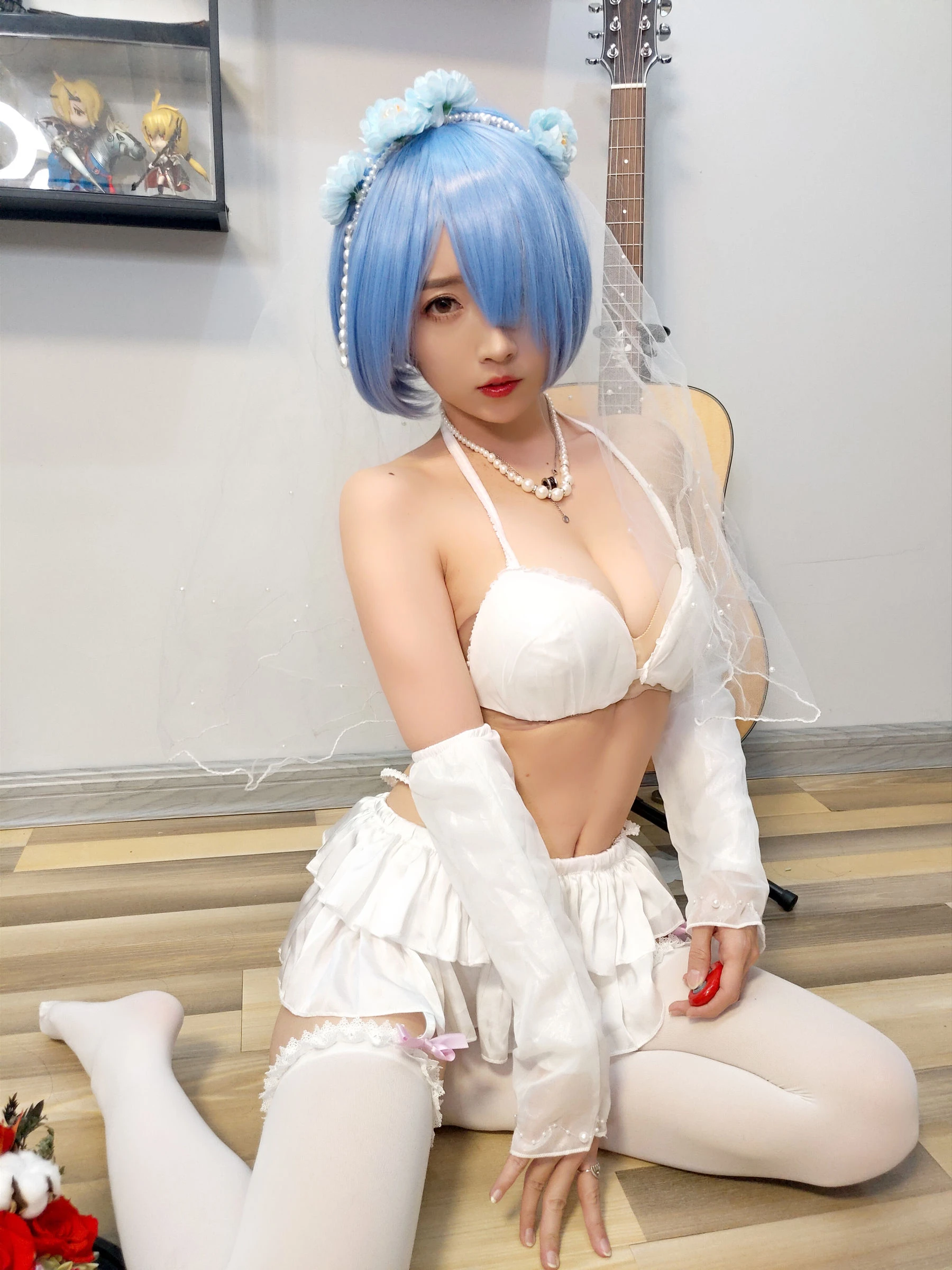 斗鱼主播小女巫露娜 – 雷姆婚纱插图2