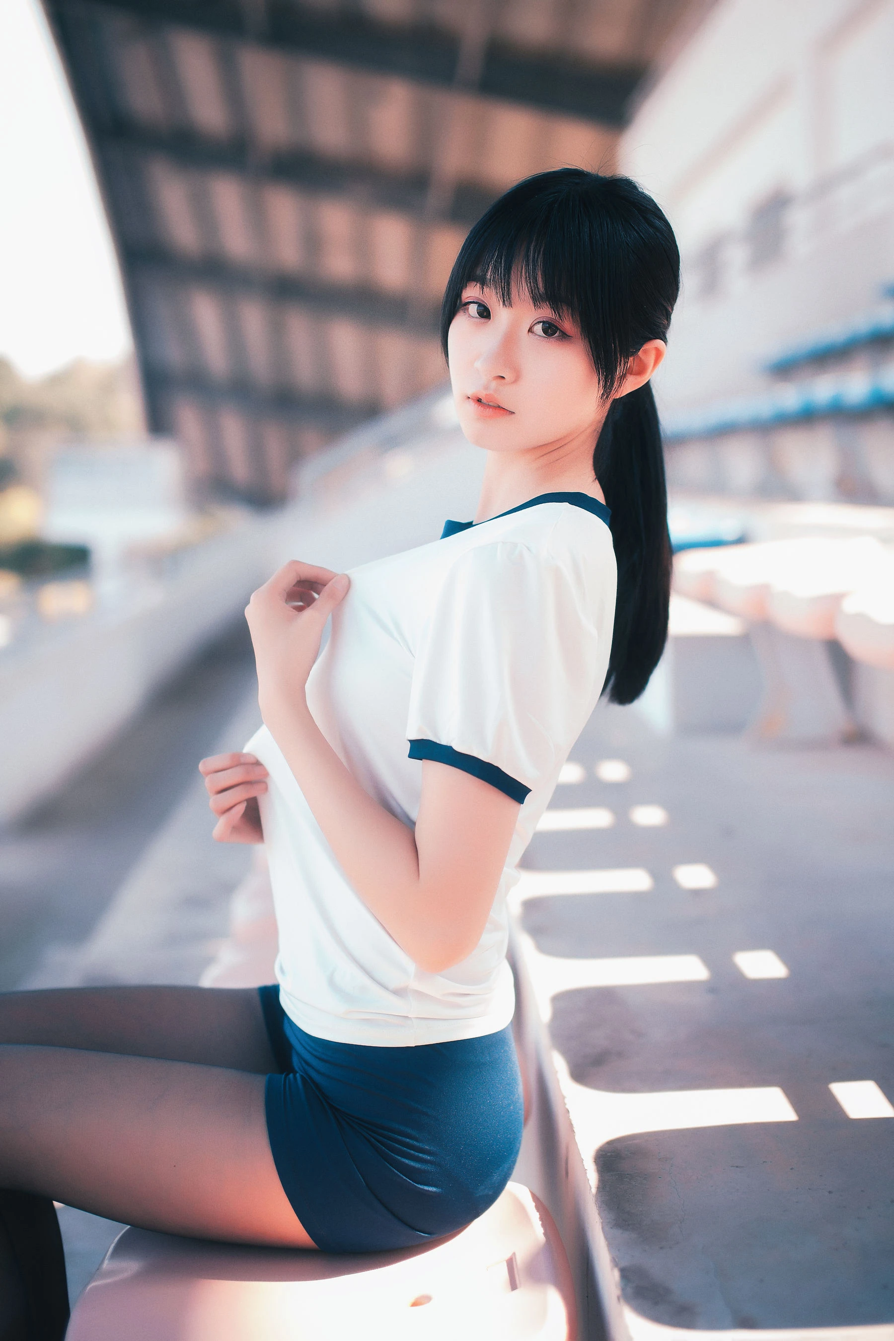 COS萌妹沧霁桔梗 – 黑丝体操服插图3