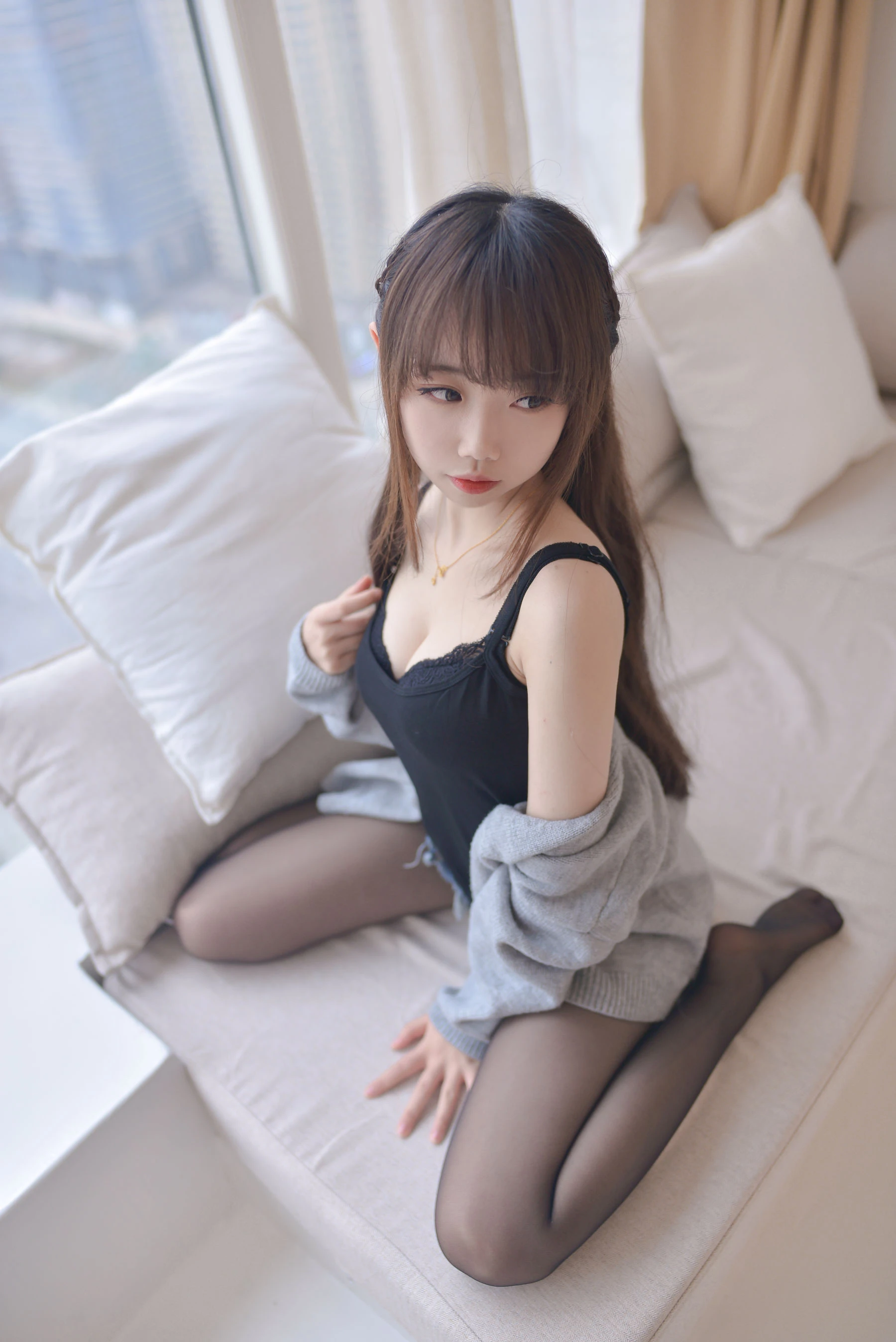 Cos小姐姐雪琪 牛仔黑丝大姐姐插图7