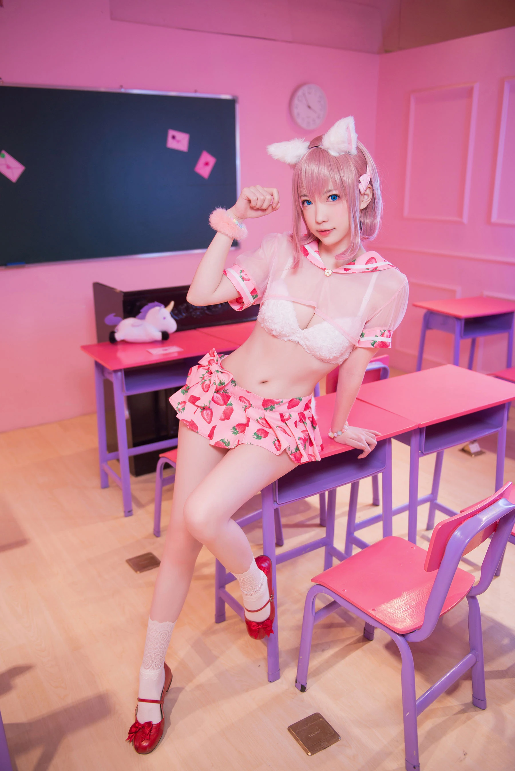 大胸萌妹妖少you1 – 草莓蛋糕猫 [11P]插图6