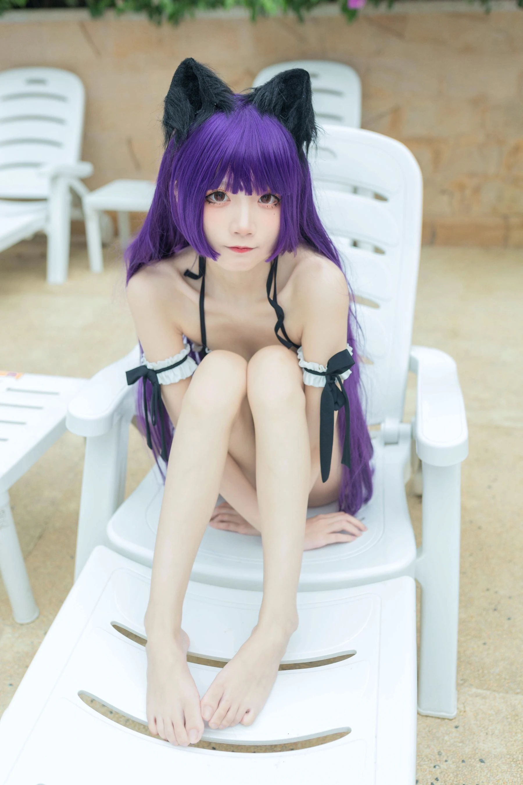 清纯少女五更百鬼 – 黑猫泳装插图7