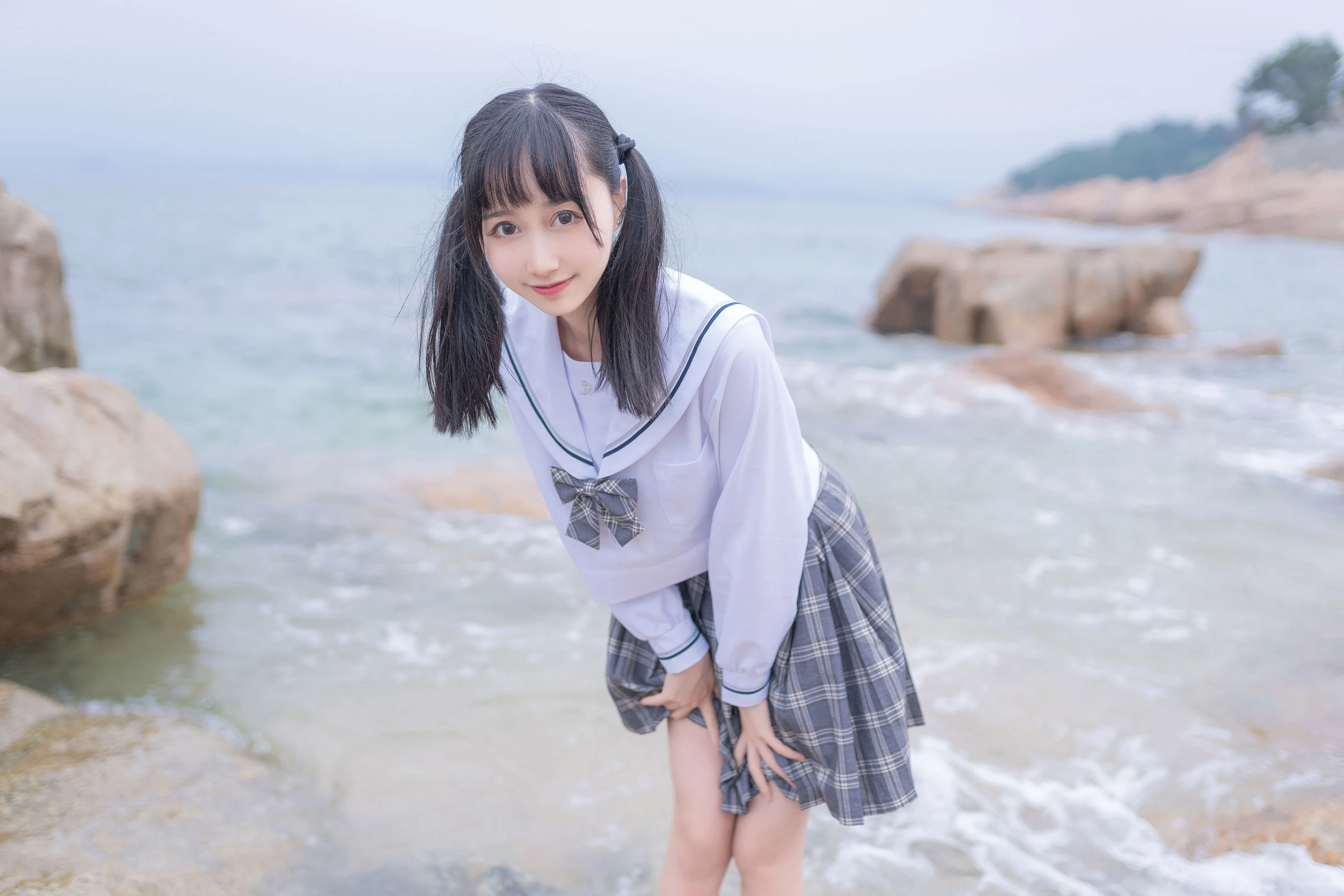 萌系小姐姐木绵绵OwO – 海边JK插图7