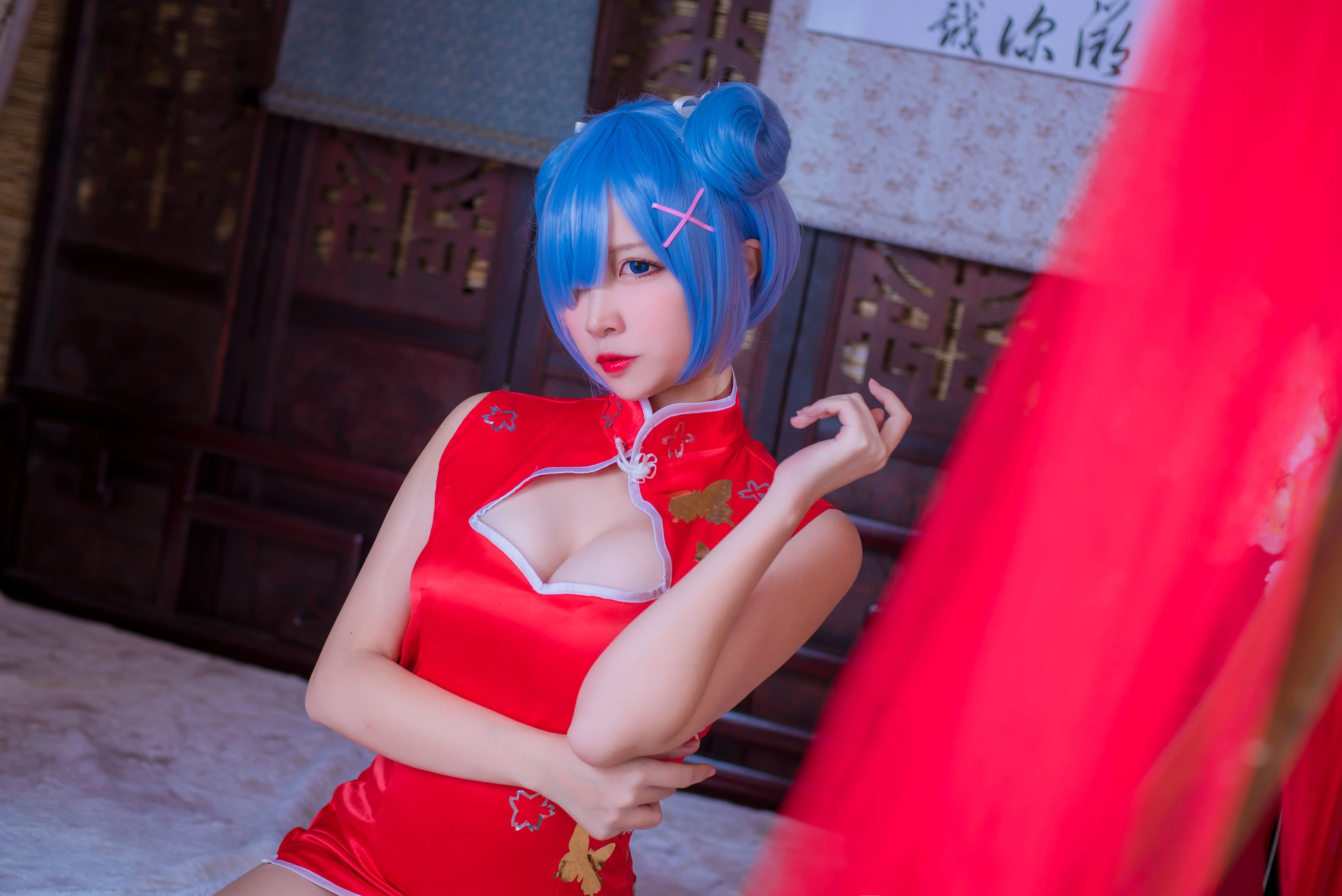 人气Coser二佐Nisa 蕾姆旗袍插图2
