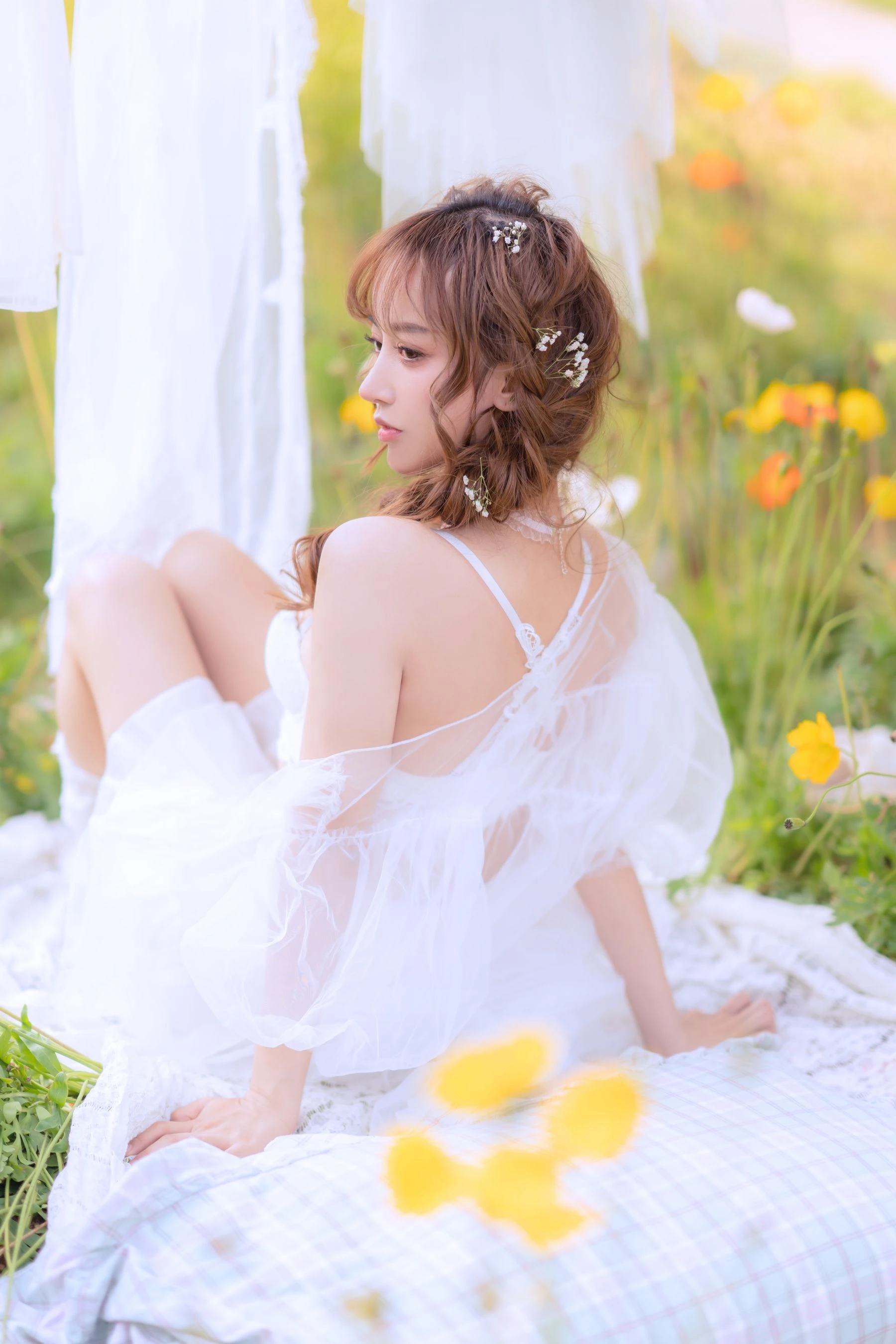 斗鱼米线线sama – 夏日限定 晒衣服插图2