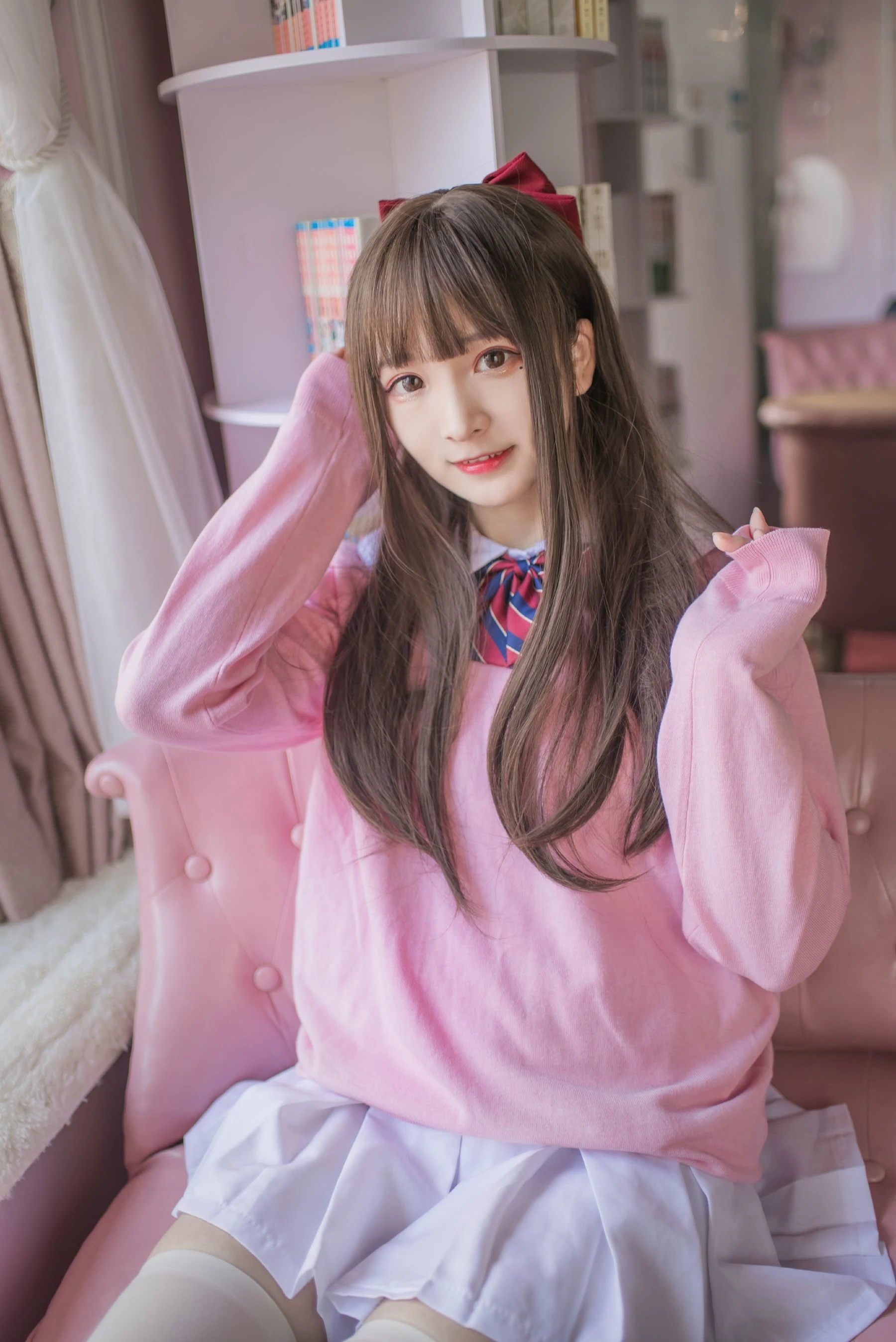 二次元美女古川kagura – 粉色JK [16P]插图1