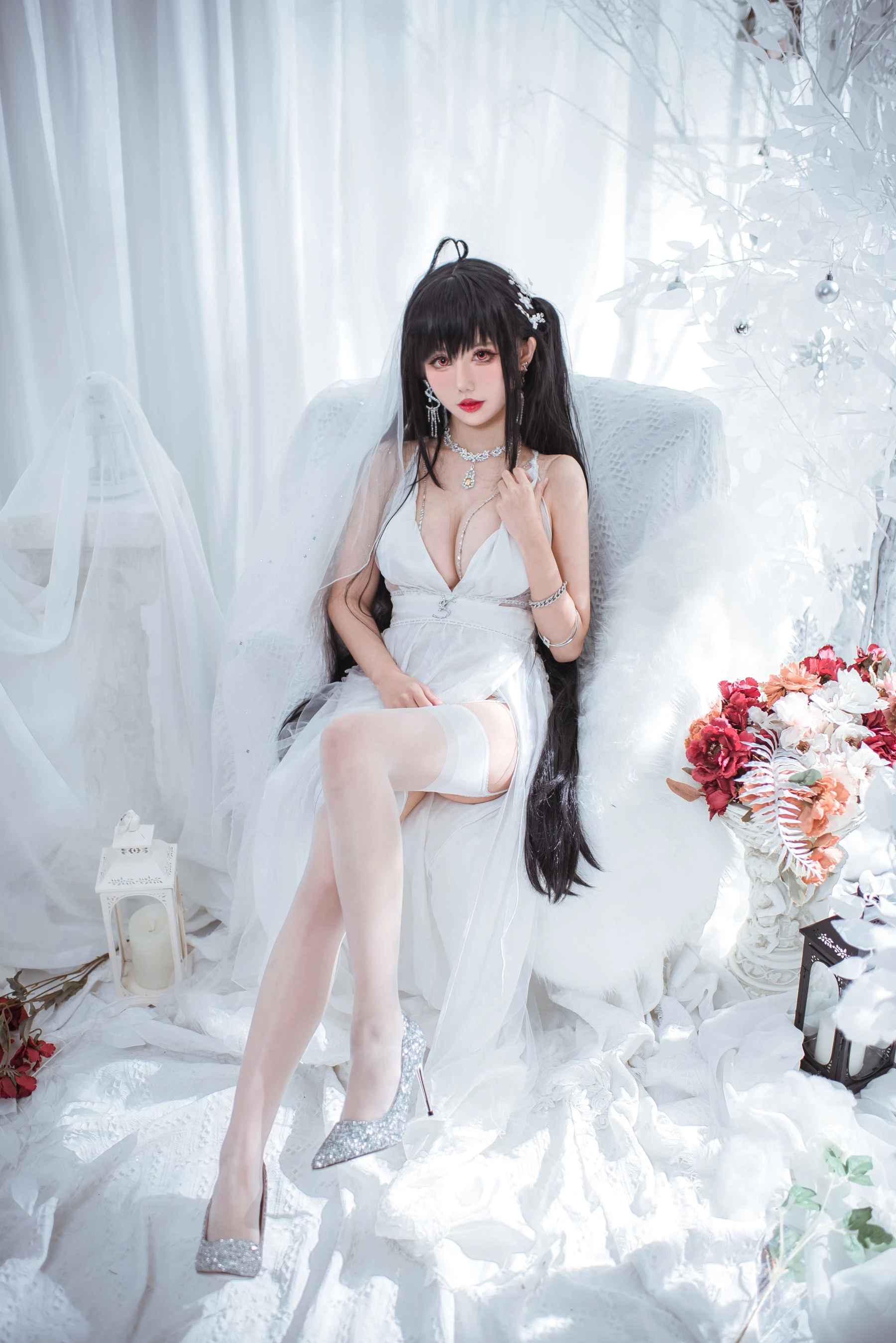 仙女月 – 大凤纯白婚纱插图2