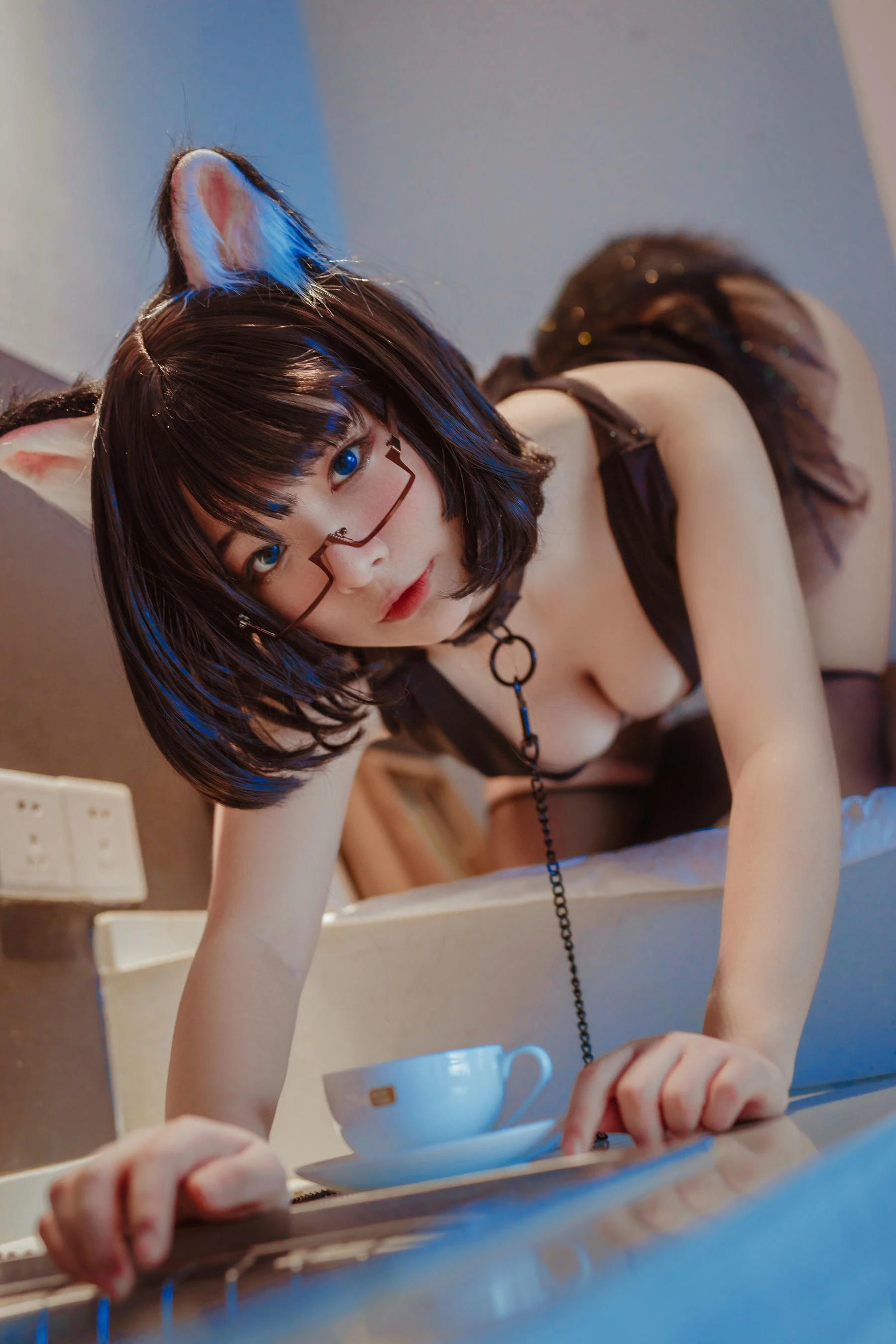 yuuhui玉汇 – 猫猫头黑裙子 [10P]插图1