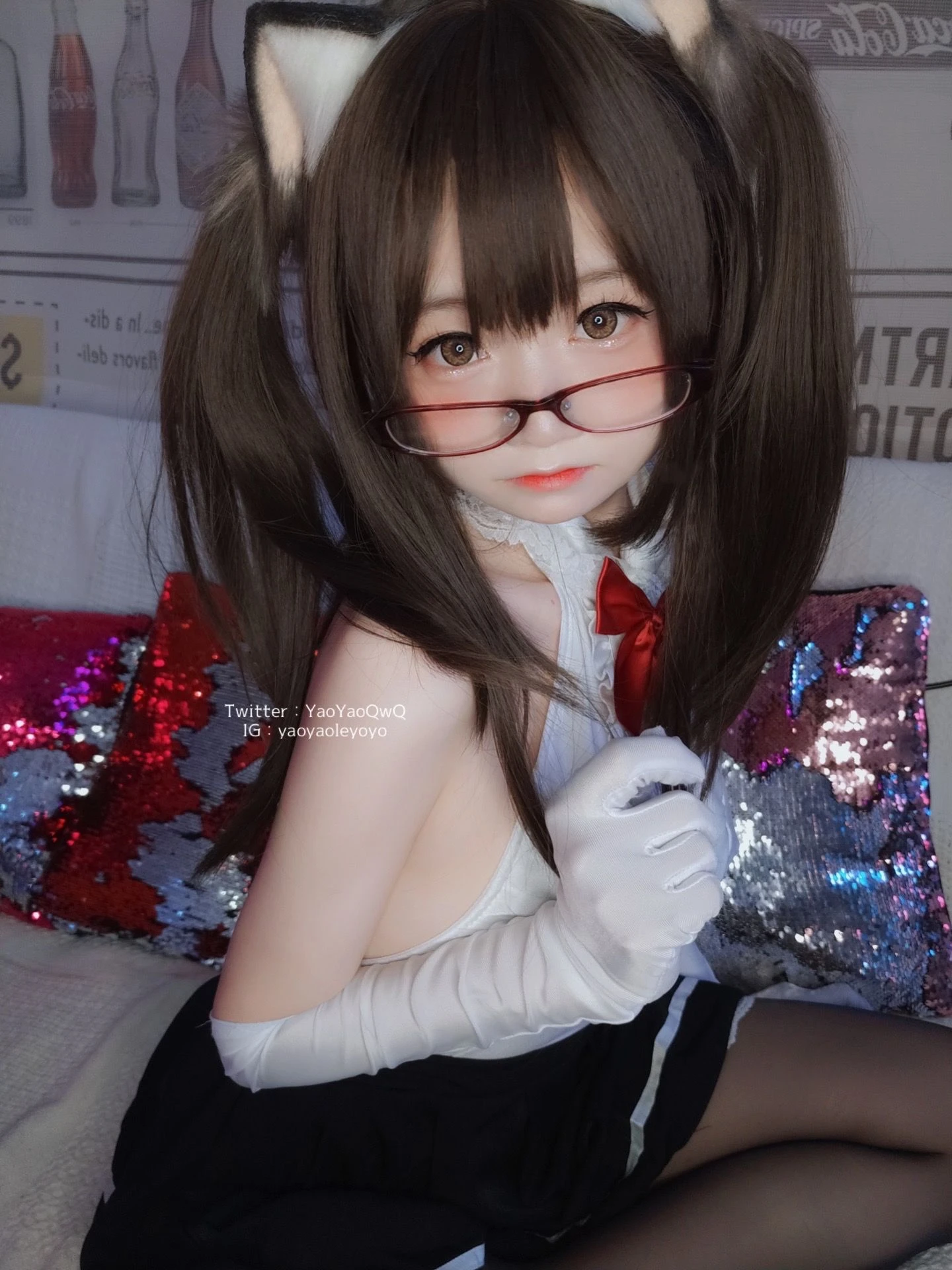 萌妹子Coser摇摇乐yoyo – 黑色紧身衣插图7