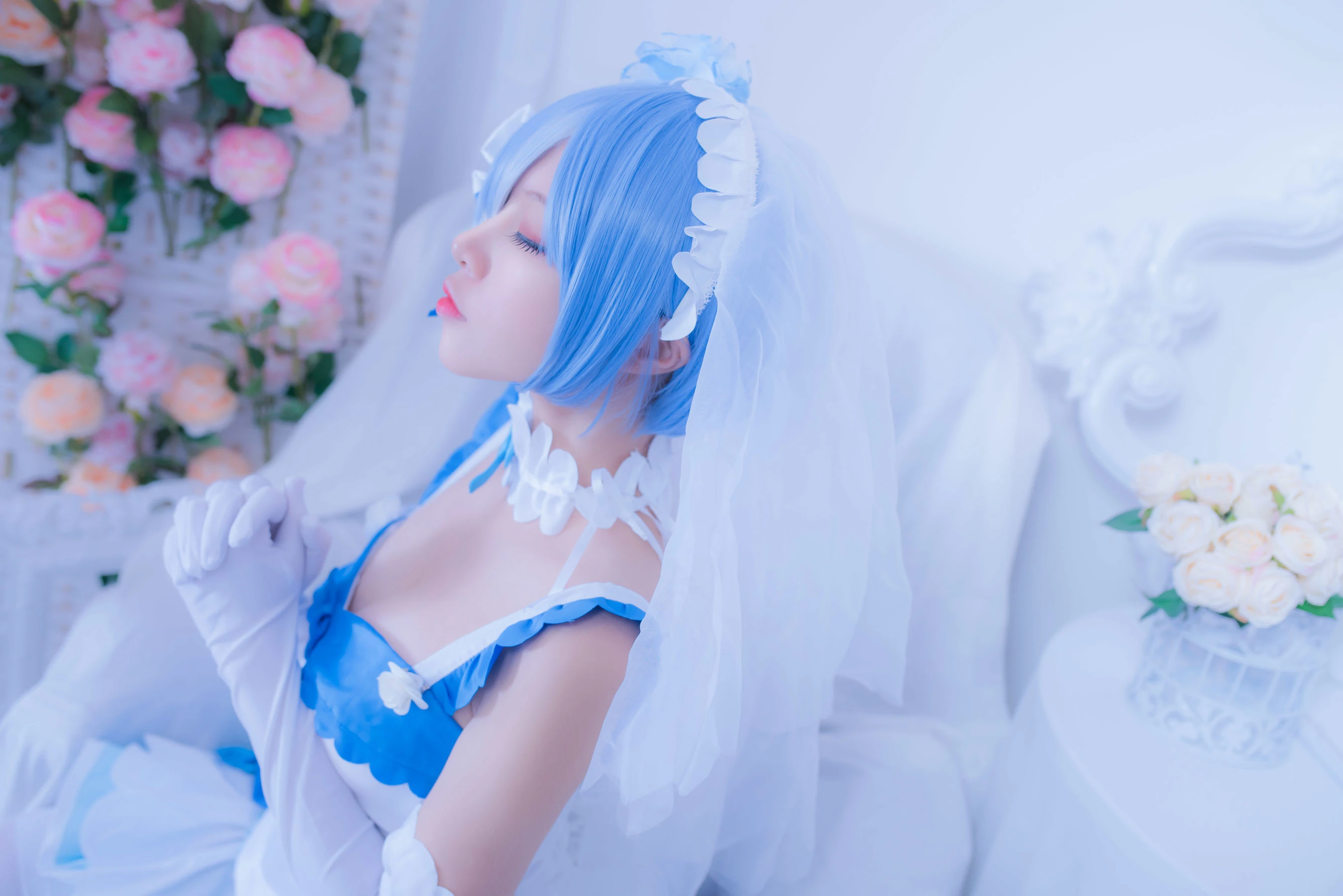 人气Coser二佐Nisa 雷姆花嫁插图7